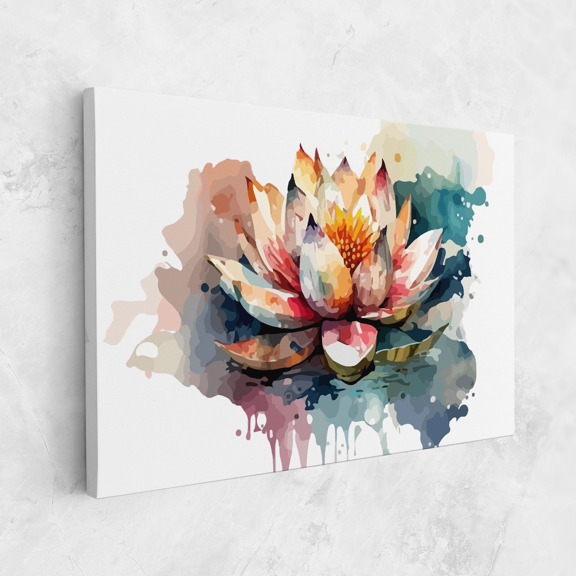 Colorful Lotus Art mockup 1