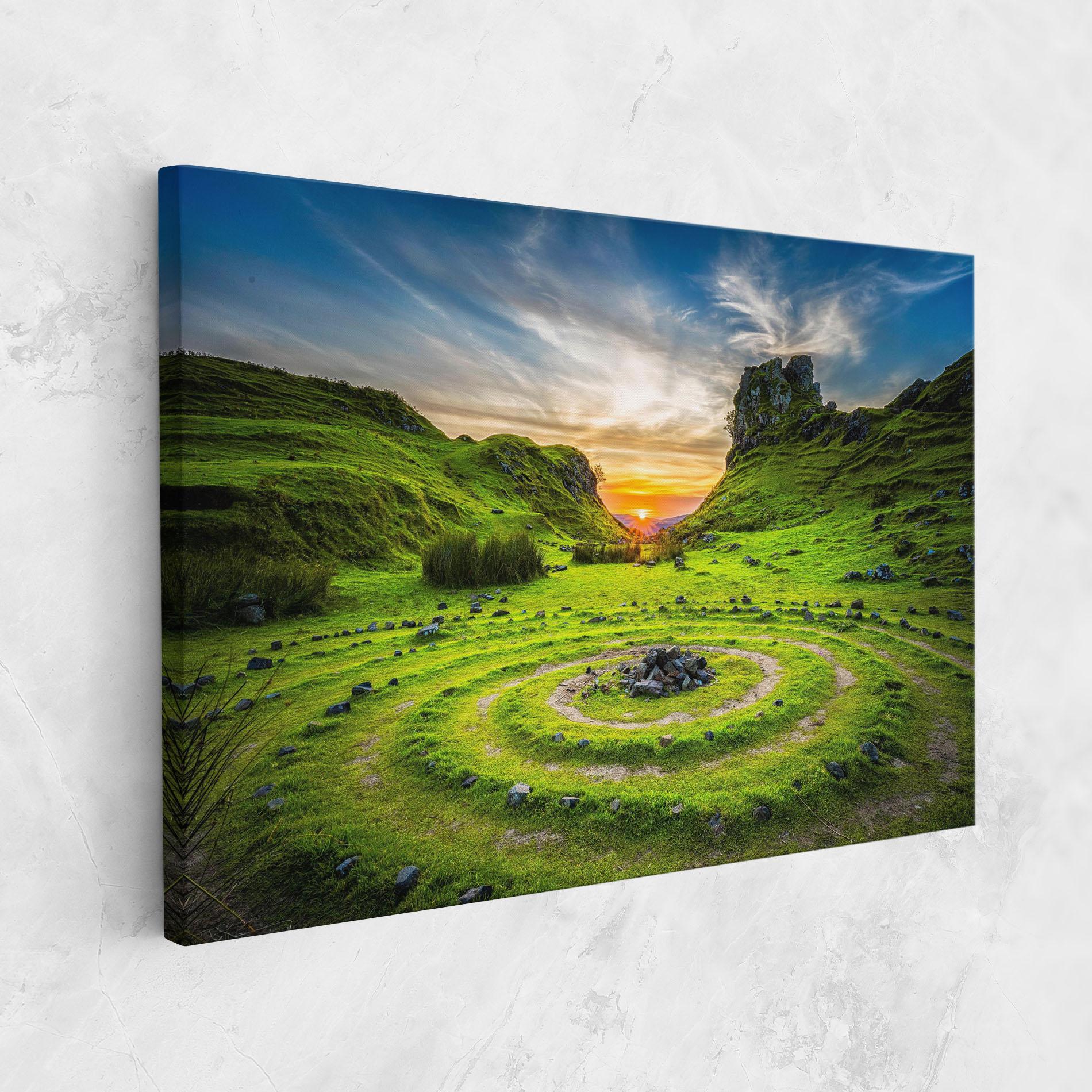Leinwandbild Green Circle Nature mockup 1