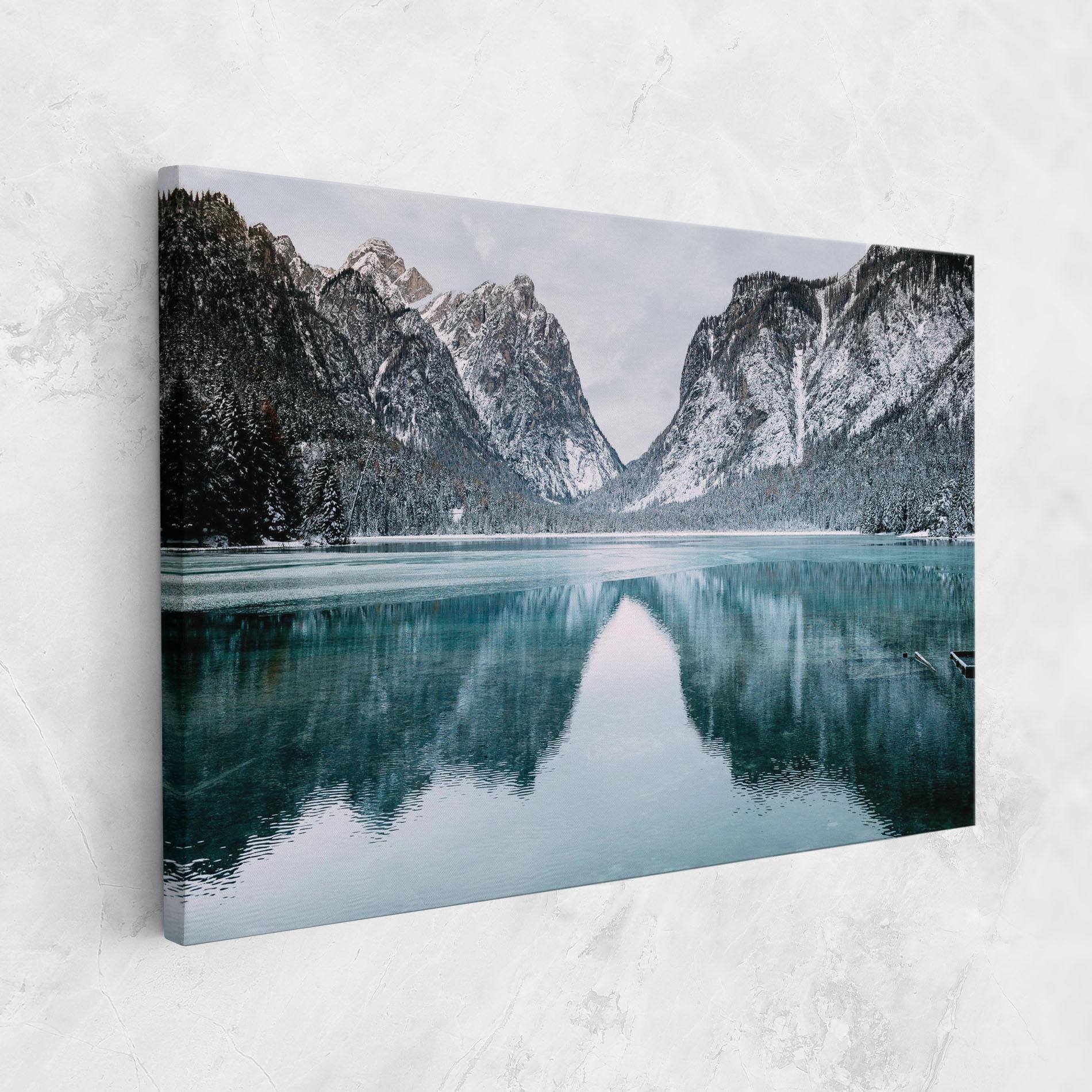 Leinwandbild Lake Reflection Mountain mockup 1