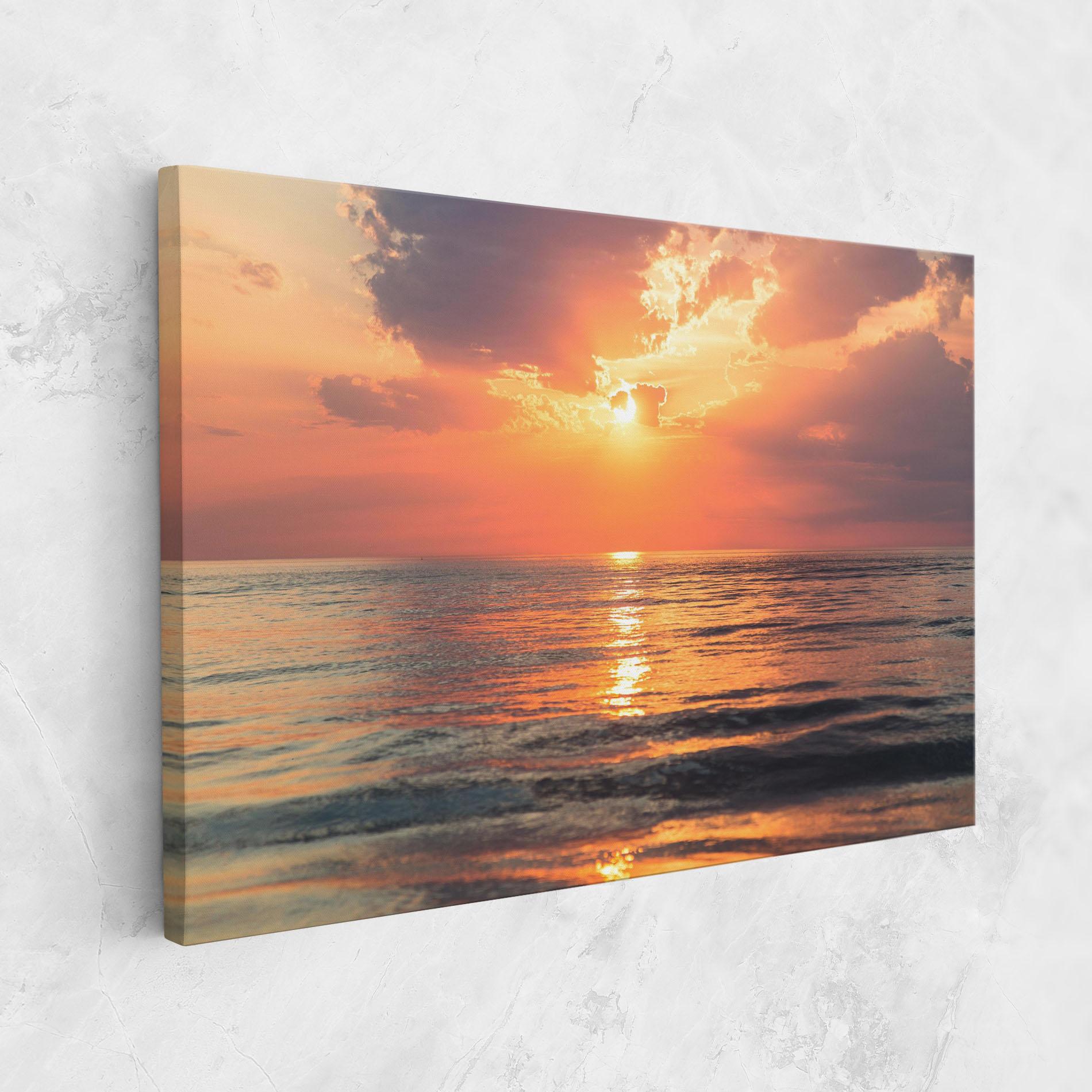 Leinwandbild Orange Sunrise Cloud mockup 1