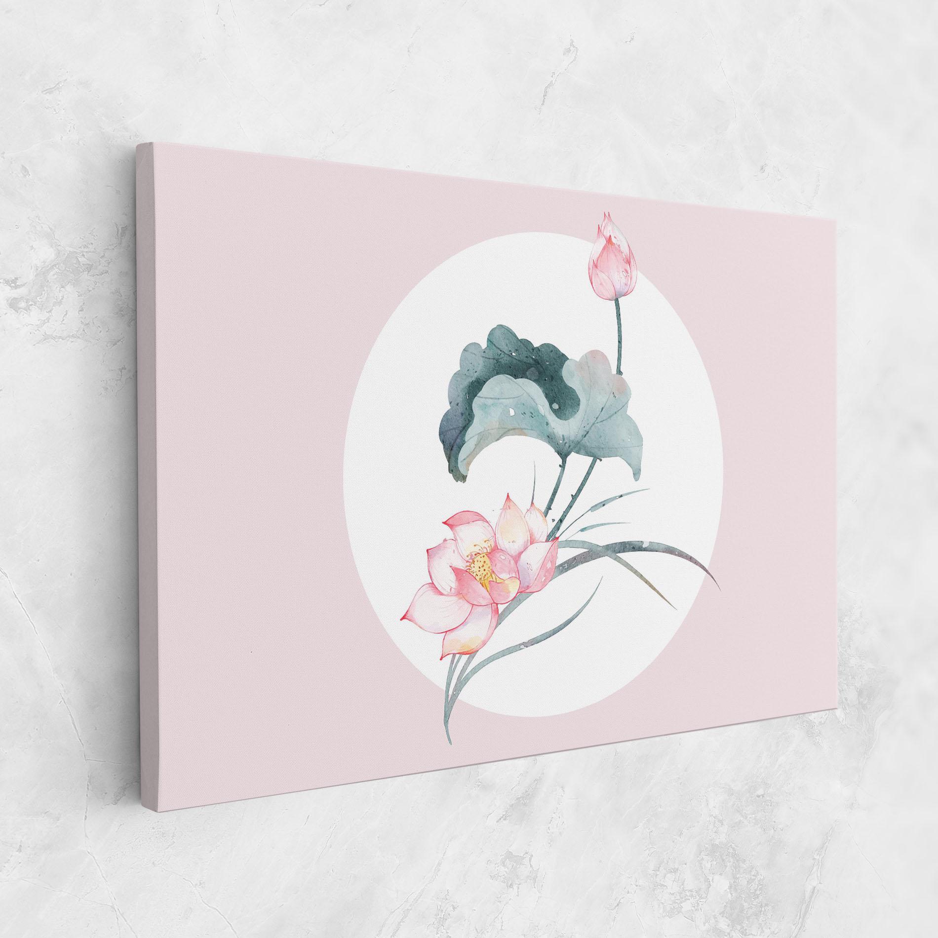 Leinwandbild Pink Pastel Flower mockup 1