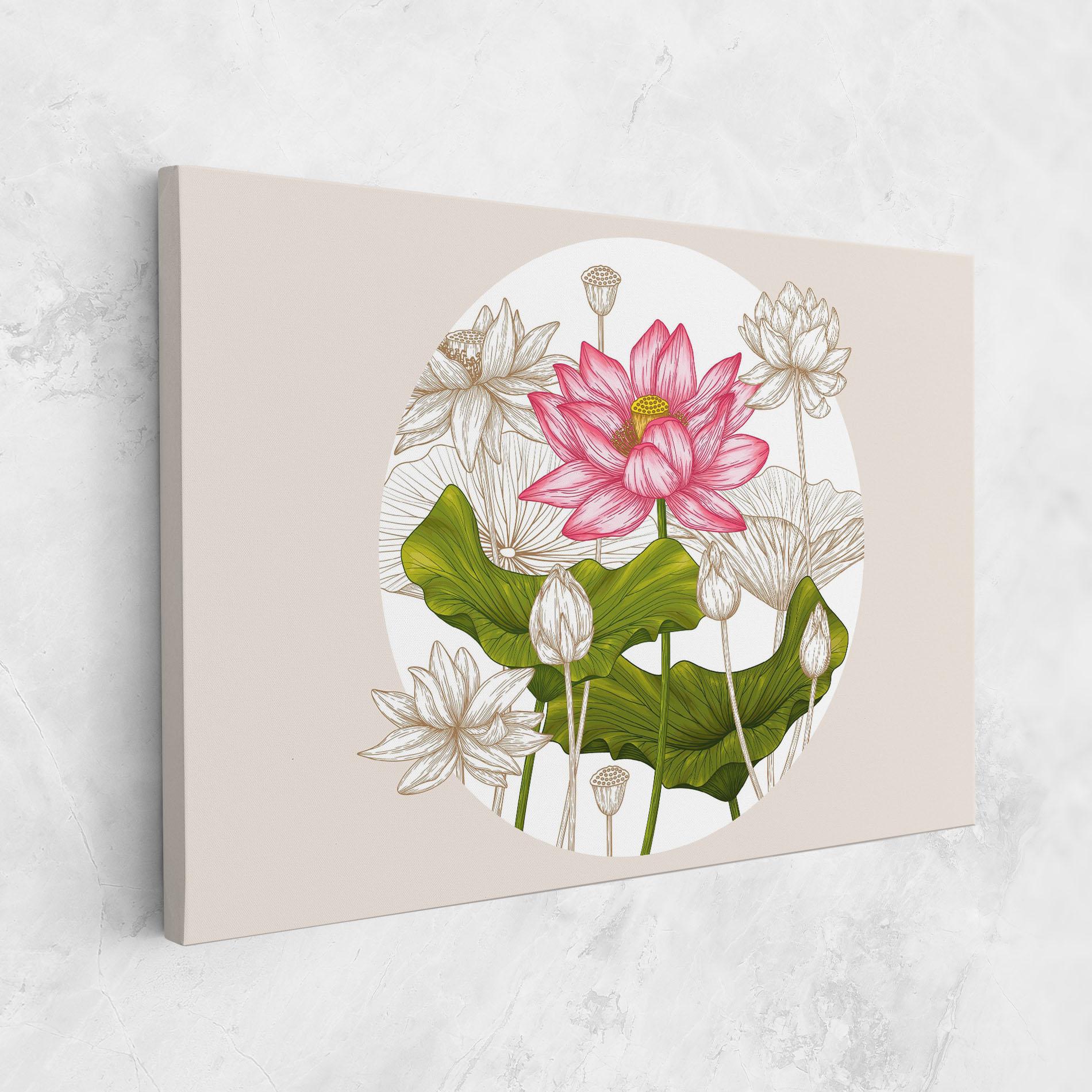 Leinwandbild Pretty Lotus Art mockup 1