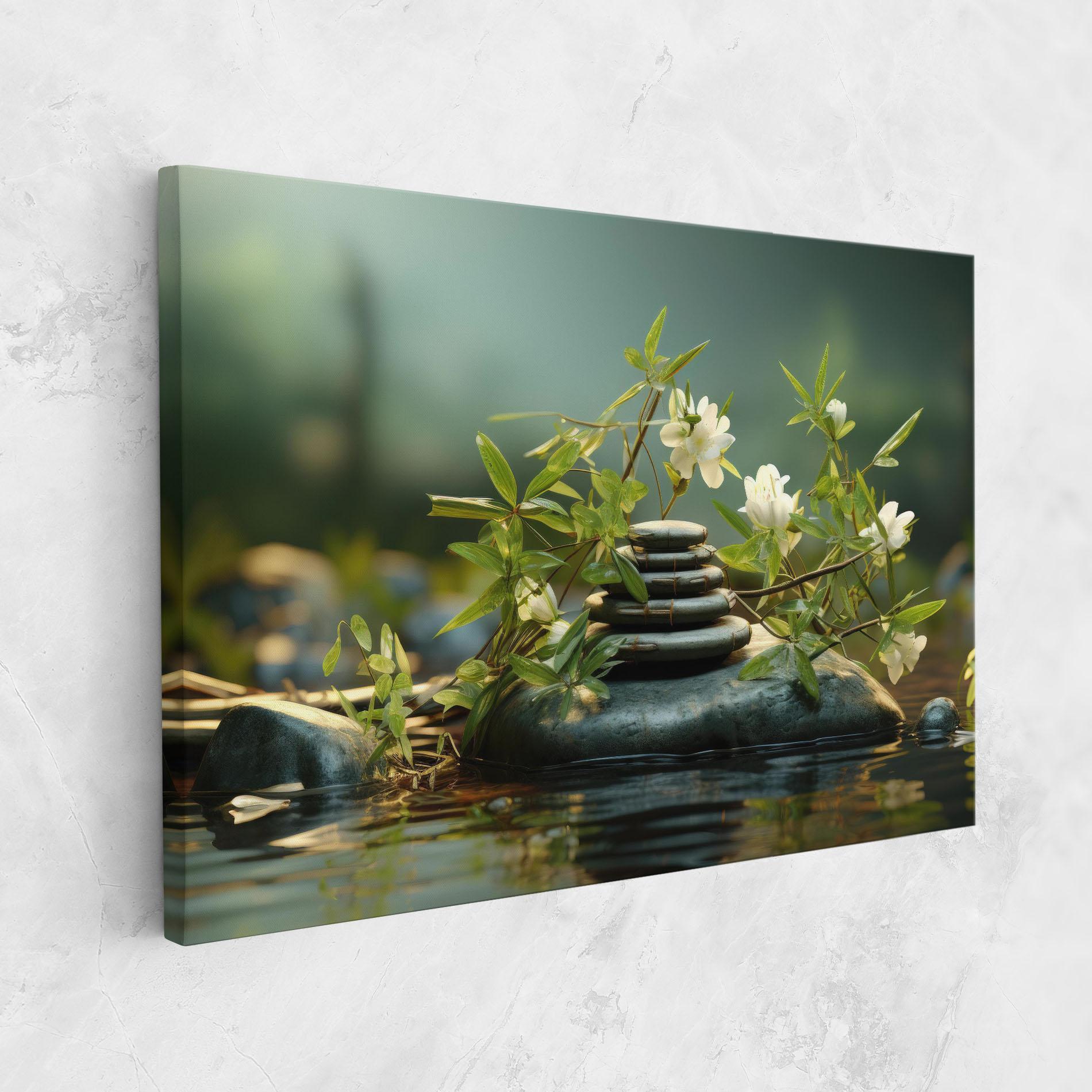 Leinwandbild Rock Garden Pond mockup 1