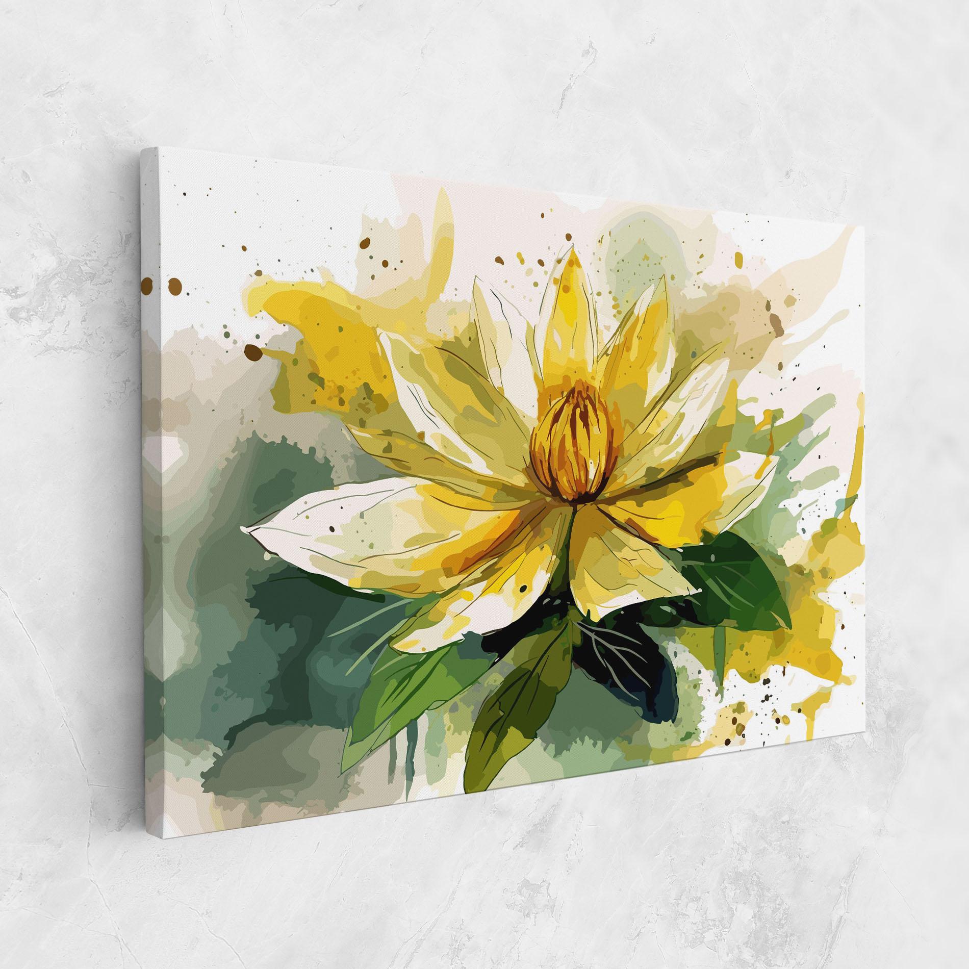 Leinwandbild Yellow Flower Nature mockup 1