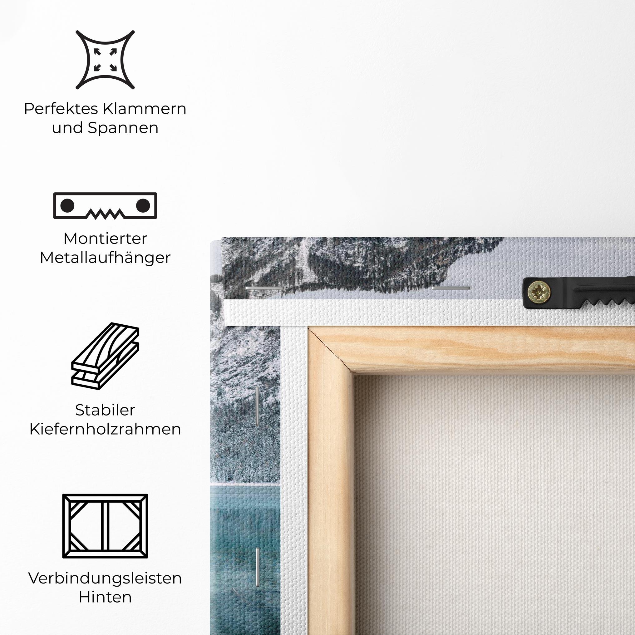 Leinwandbild Lake Reflection Mountain mockup 5