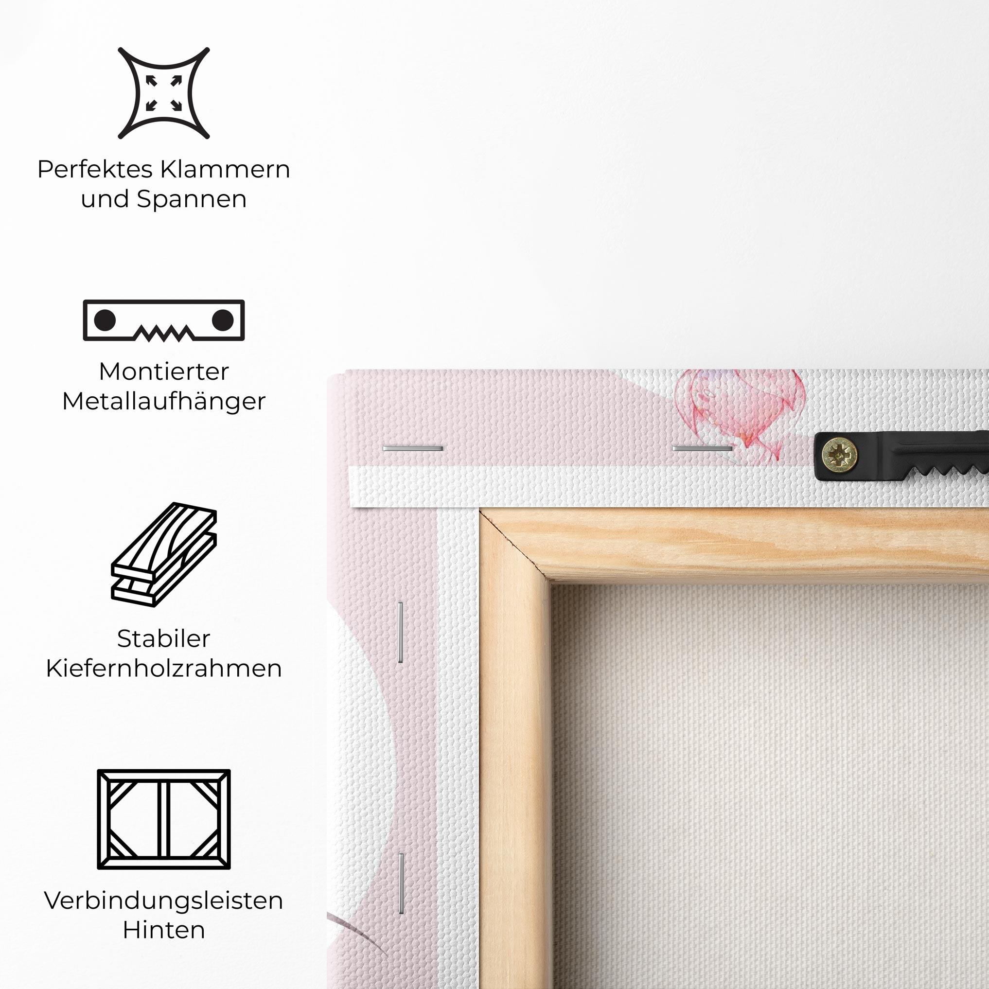 Leinwandbild Pink Pastel Flower mockup 5