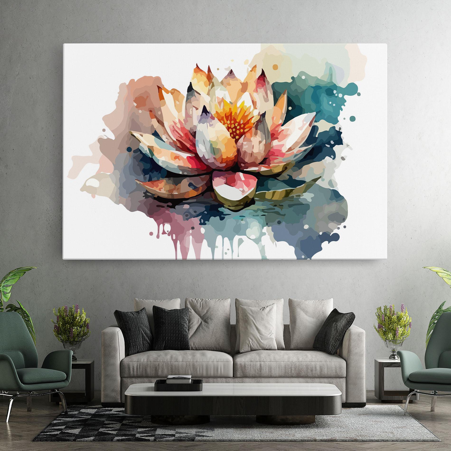 Leinwandbild Colorful Lotus Art mockup 7