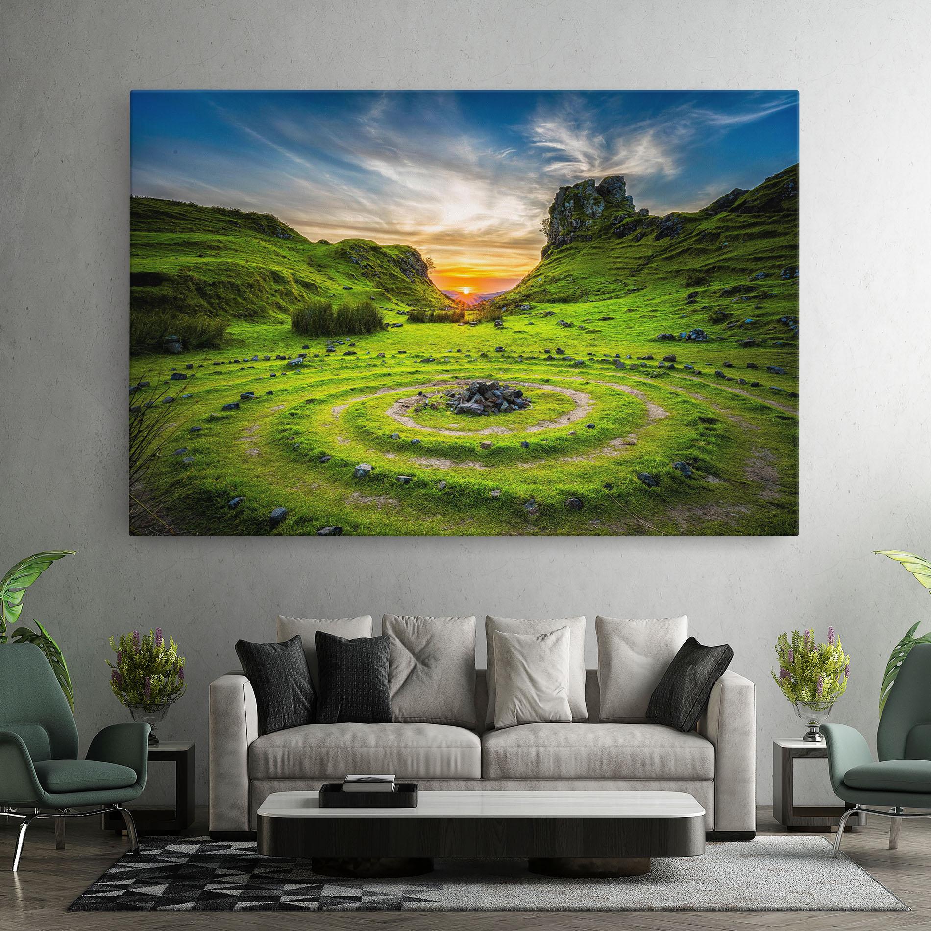 Leinwandbild Green Circle Nature mockup 7