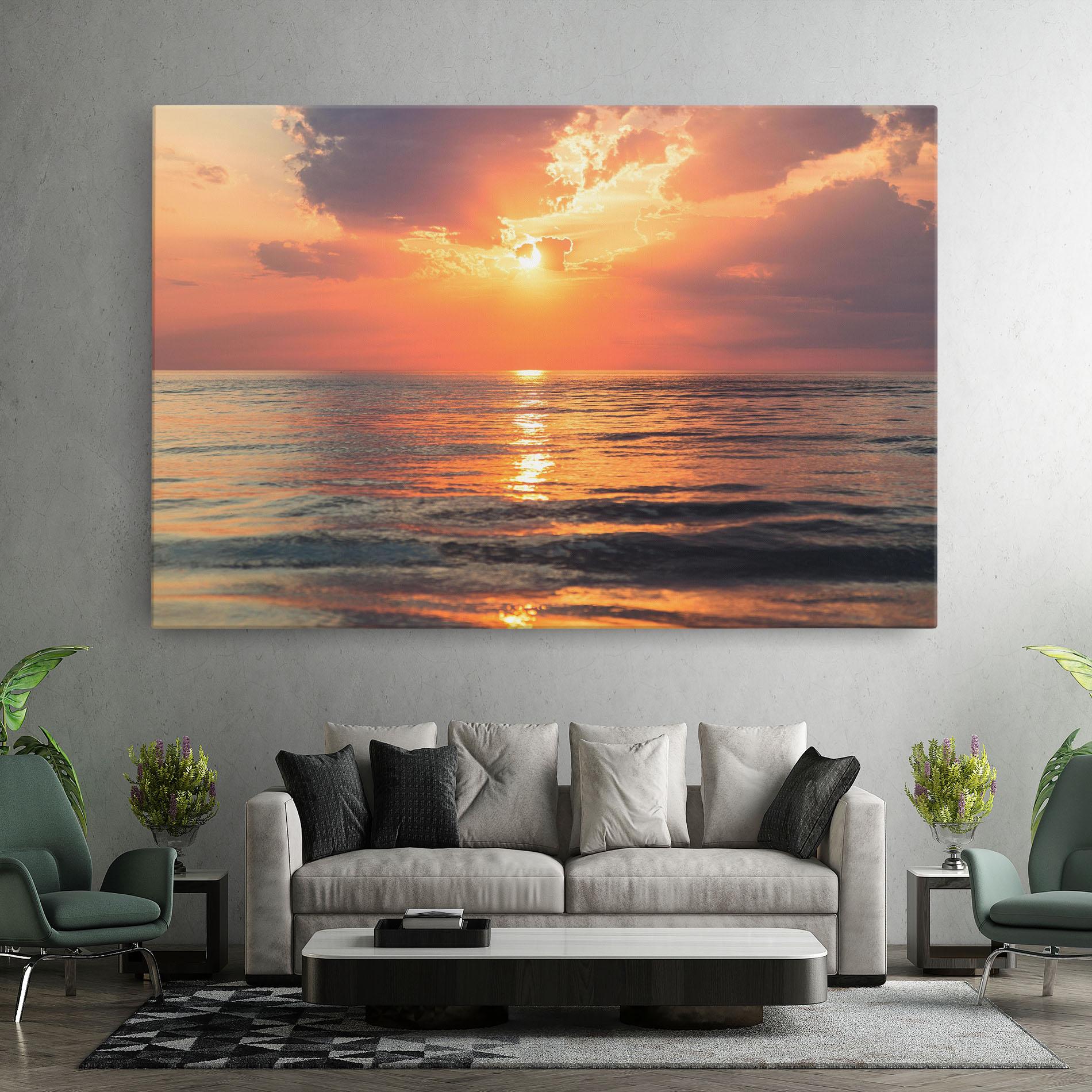 Leinwandbild Orange Sunrise Cloud mockup 7