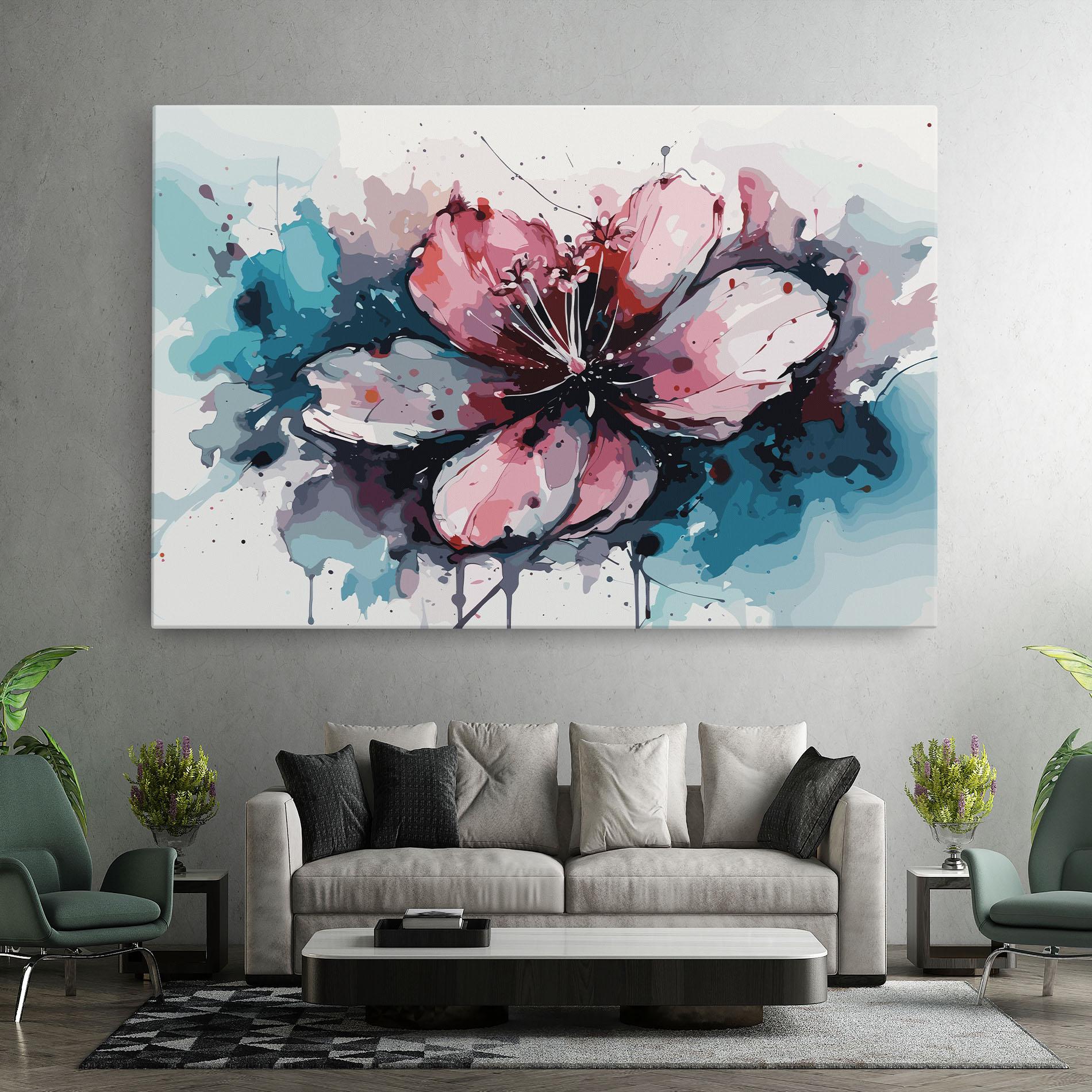 Leinwandbild Pink Blue Nature mockup 7