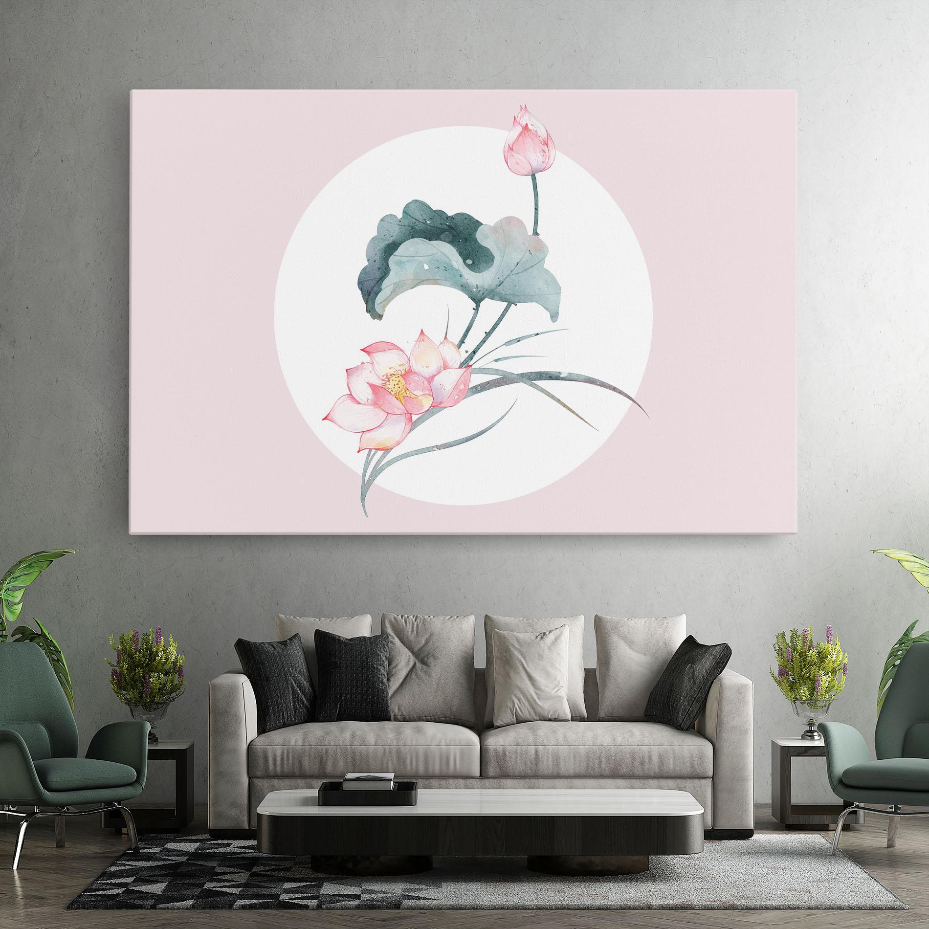 Leinwandbild Pink Pastel Flower mockup 7