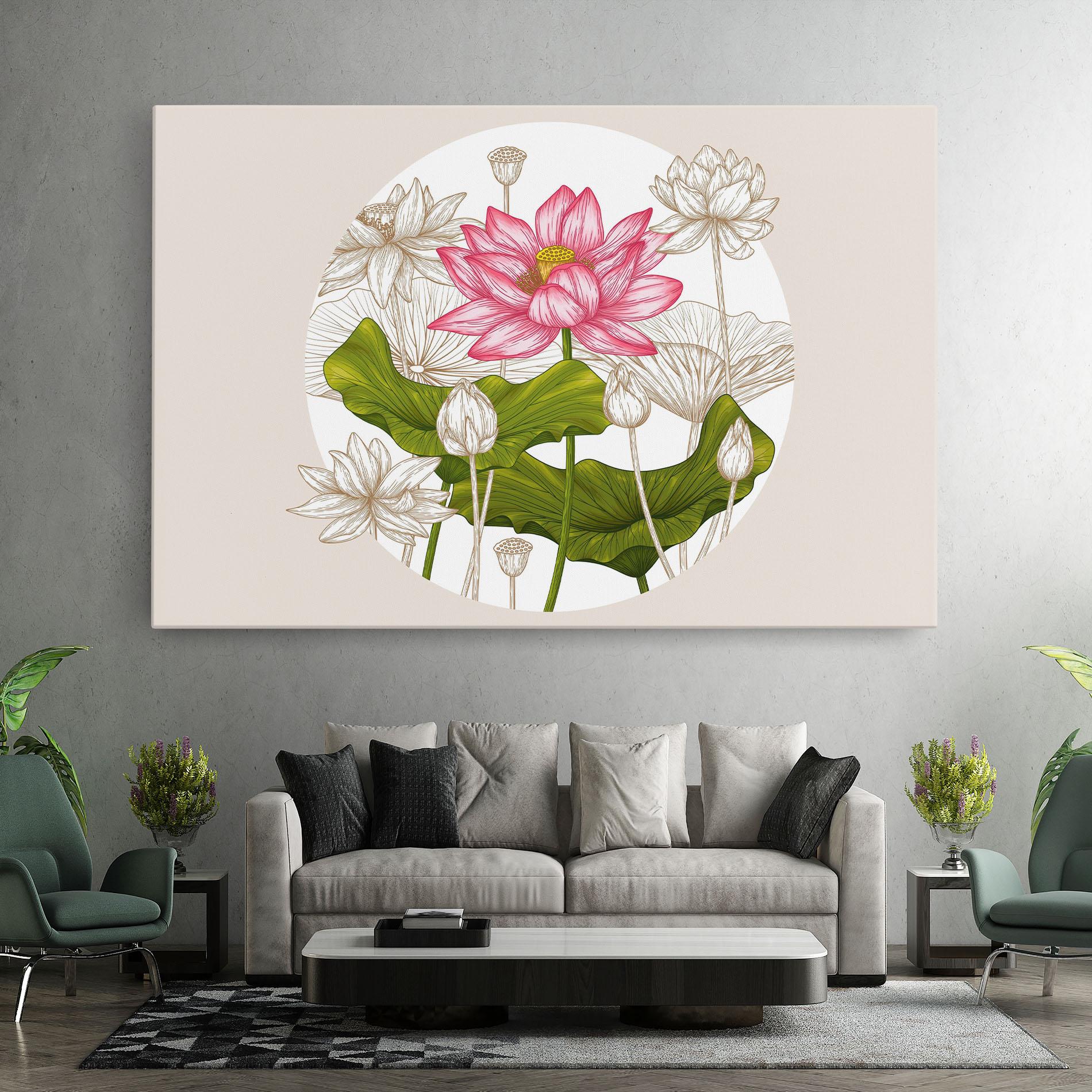 Leinwandbild Pretty Lotus Art mockup 7