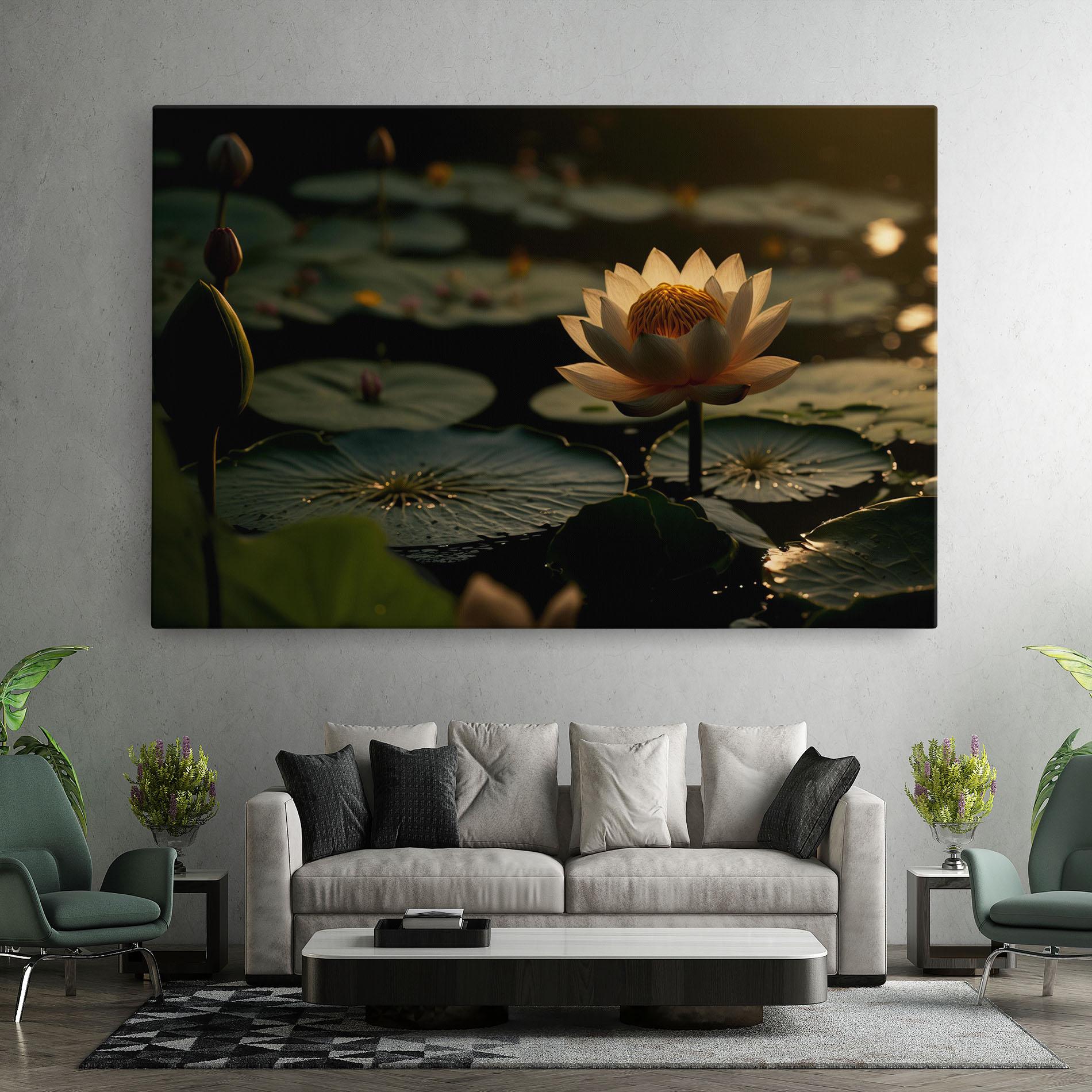 Leinwandbild Shot Beautiful Lotus mockup 7