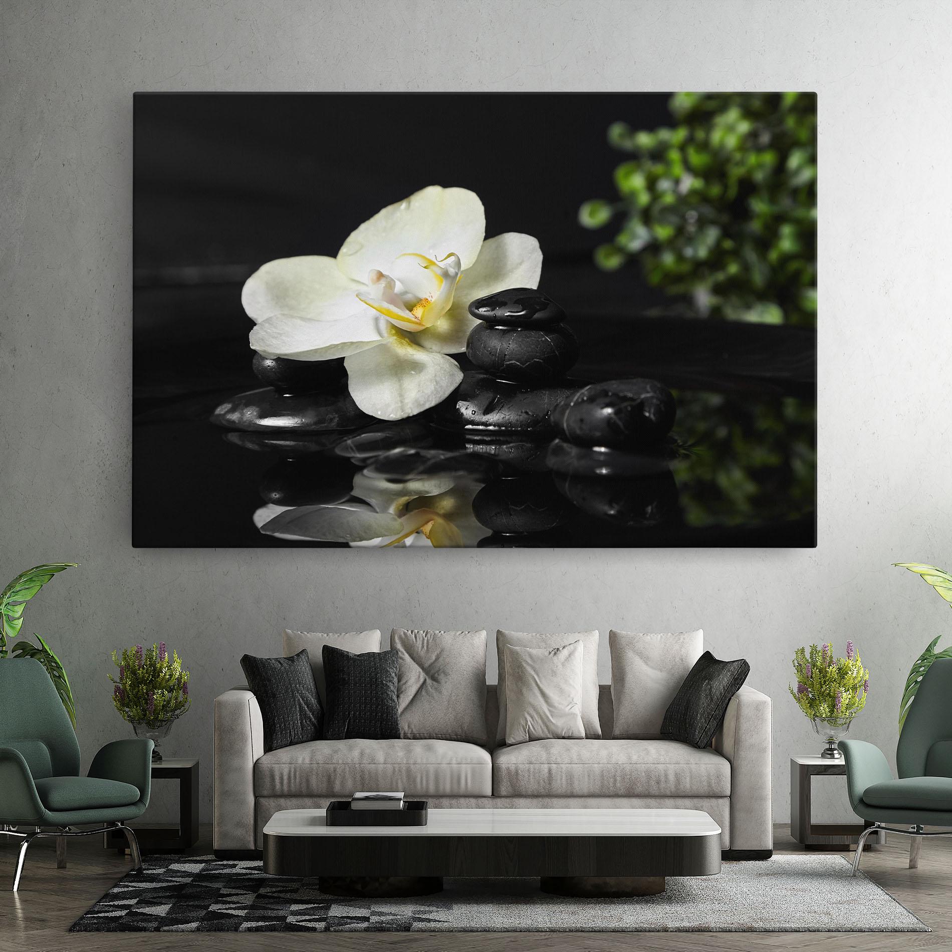 Leinwandbild White Spa Flower mockup 7