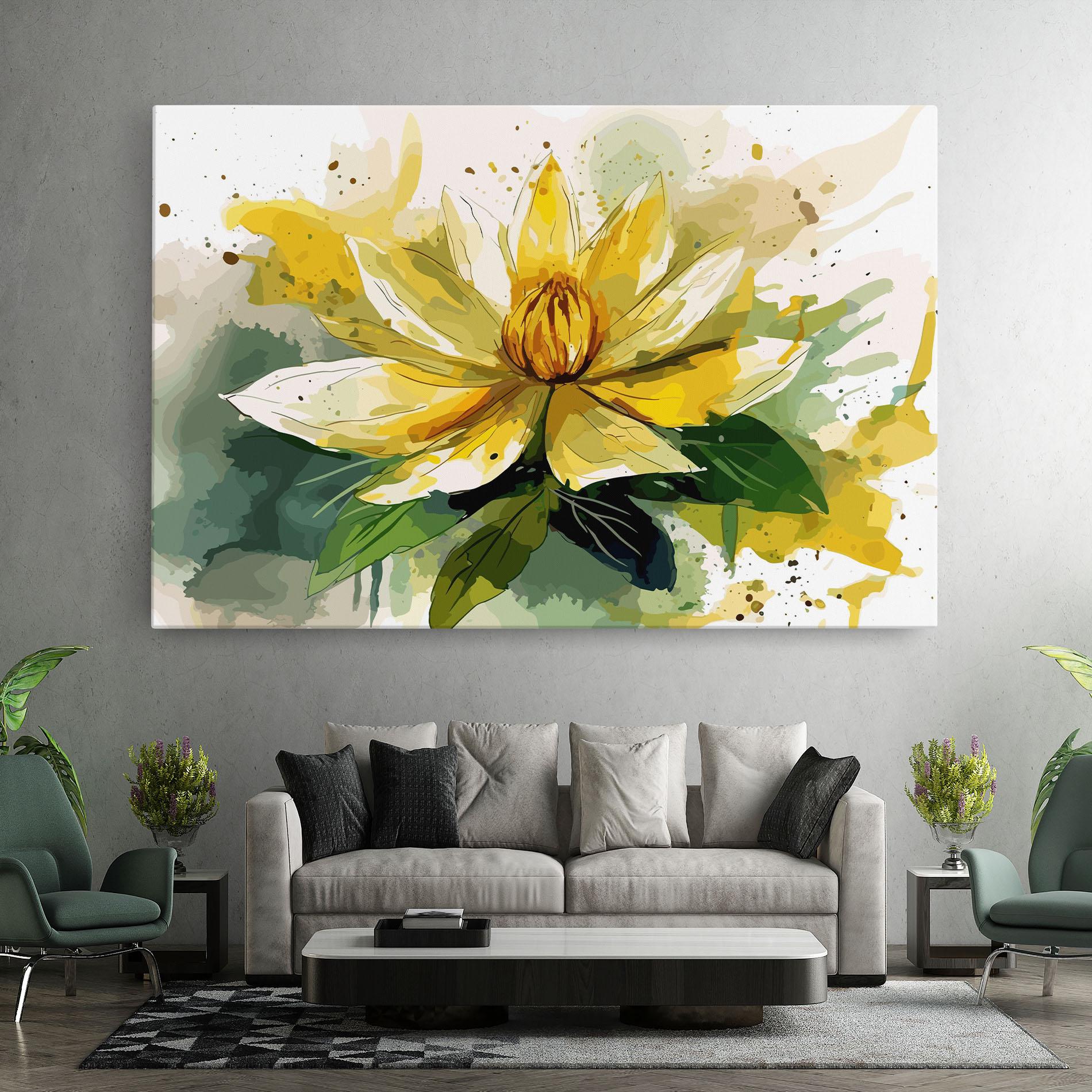Leinwandbild Yellow Flower Nature mockup 7