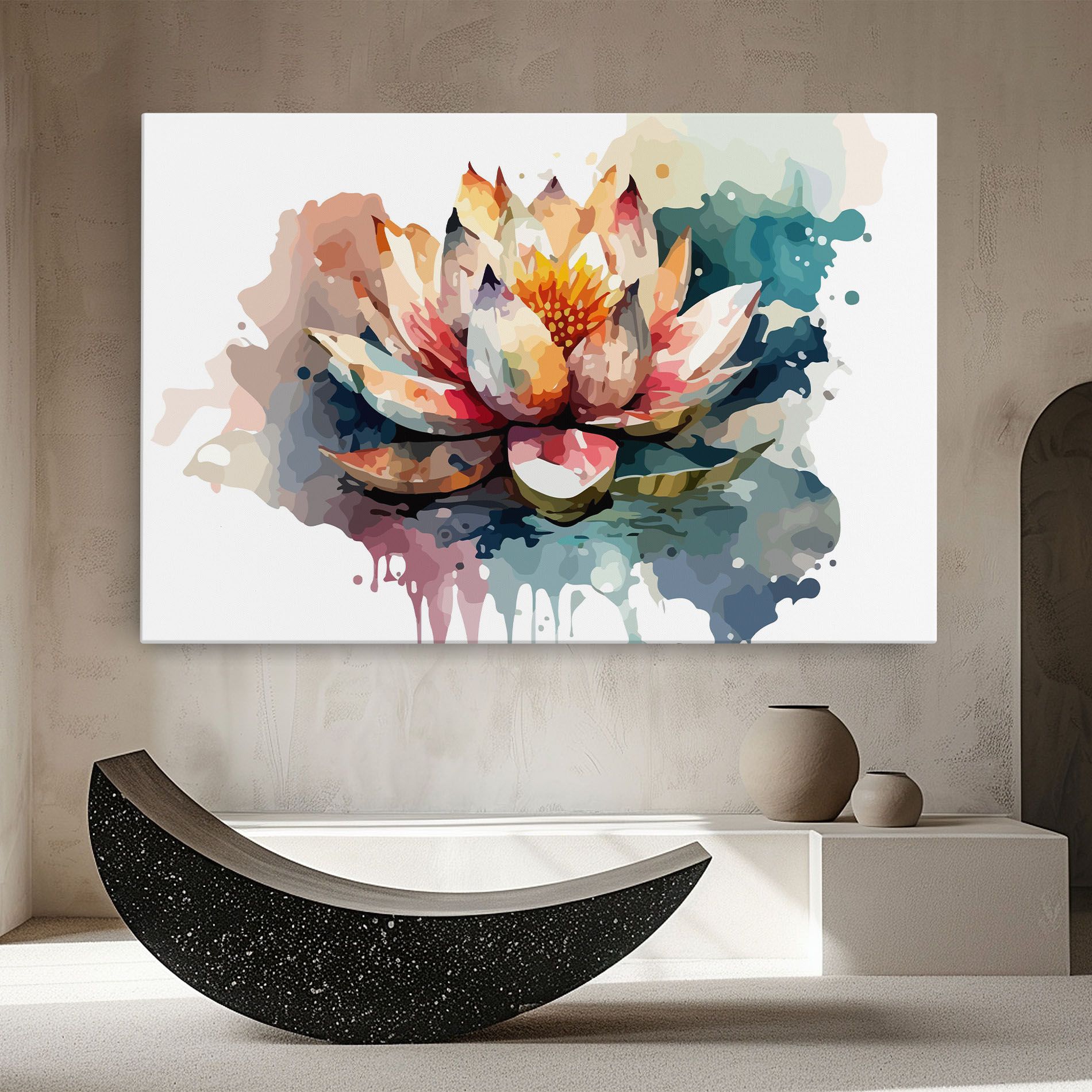 Colorful Lotus Art mockup 8