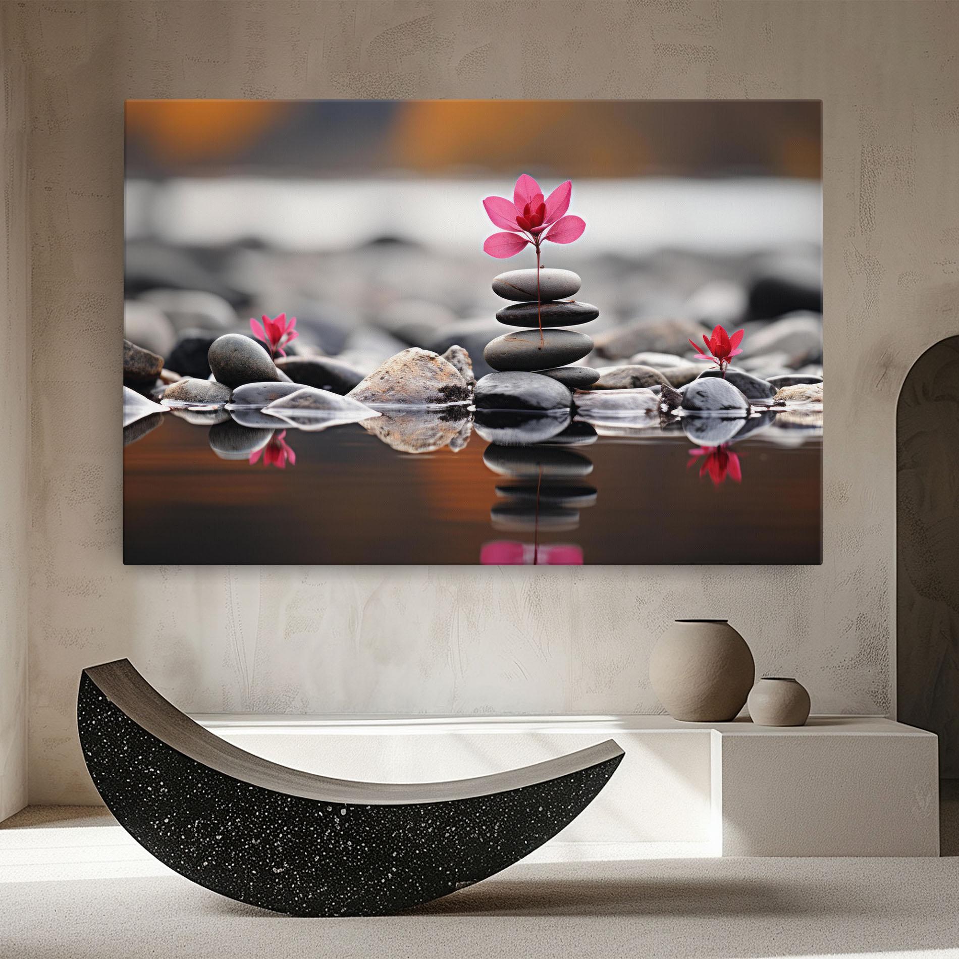 Leinwandbild Grey Rocks Flower mockup 8