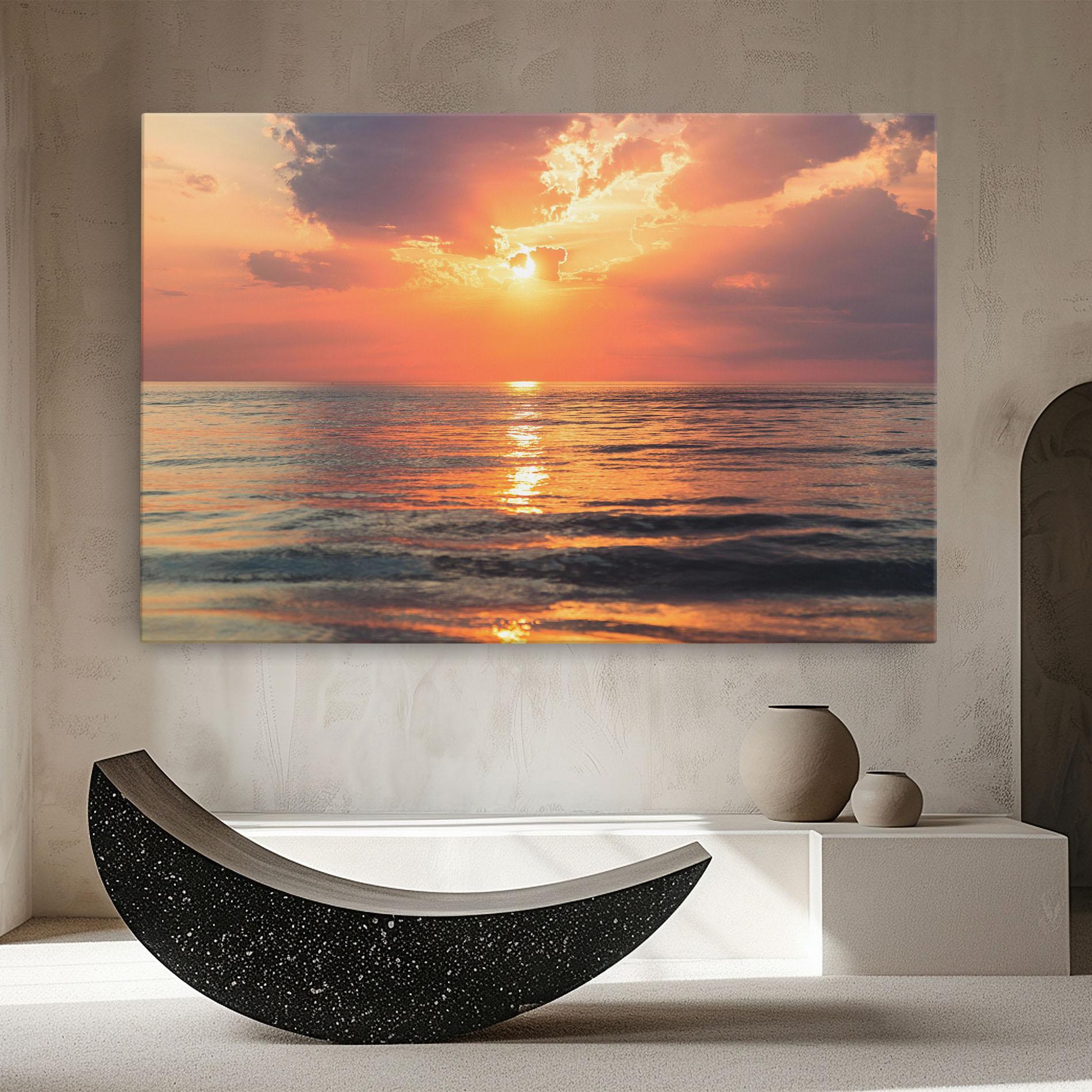 Leinwandbild Orange Sunrise Cloud mockup 8