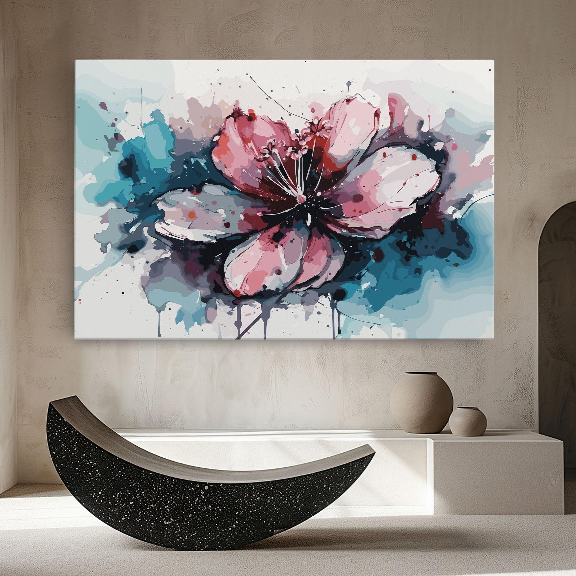 Leinwandbild Pink Blue Nature mockup 8