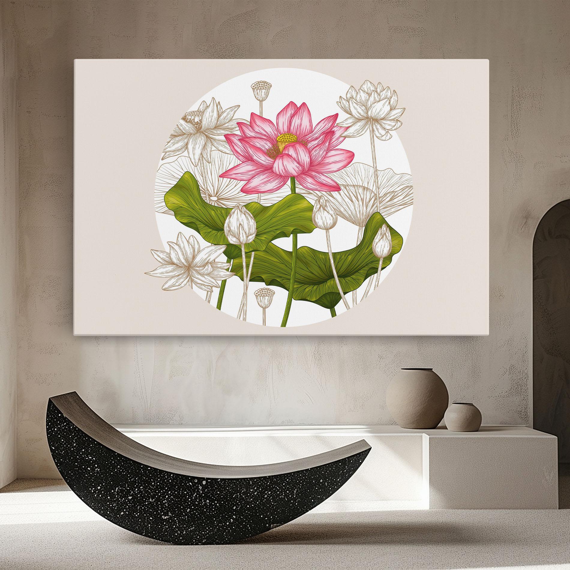 Leinwandbild Pretty Lotus Art mockup 8