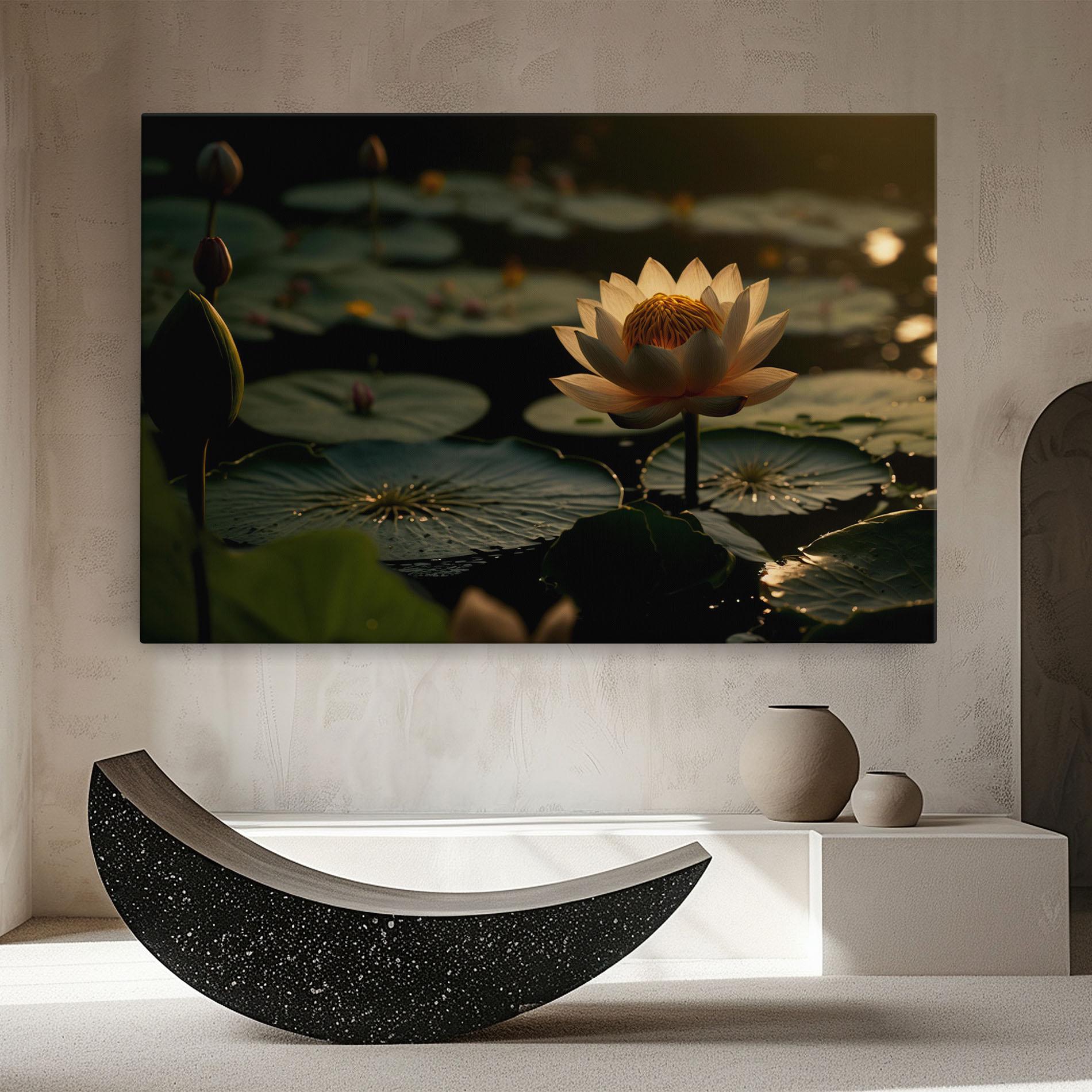 Leinwandbild Shot Beautiful Lotus mockup 8