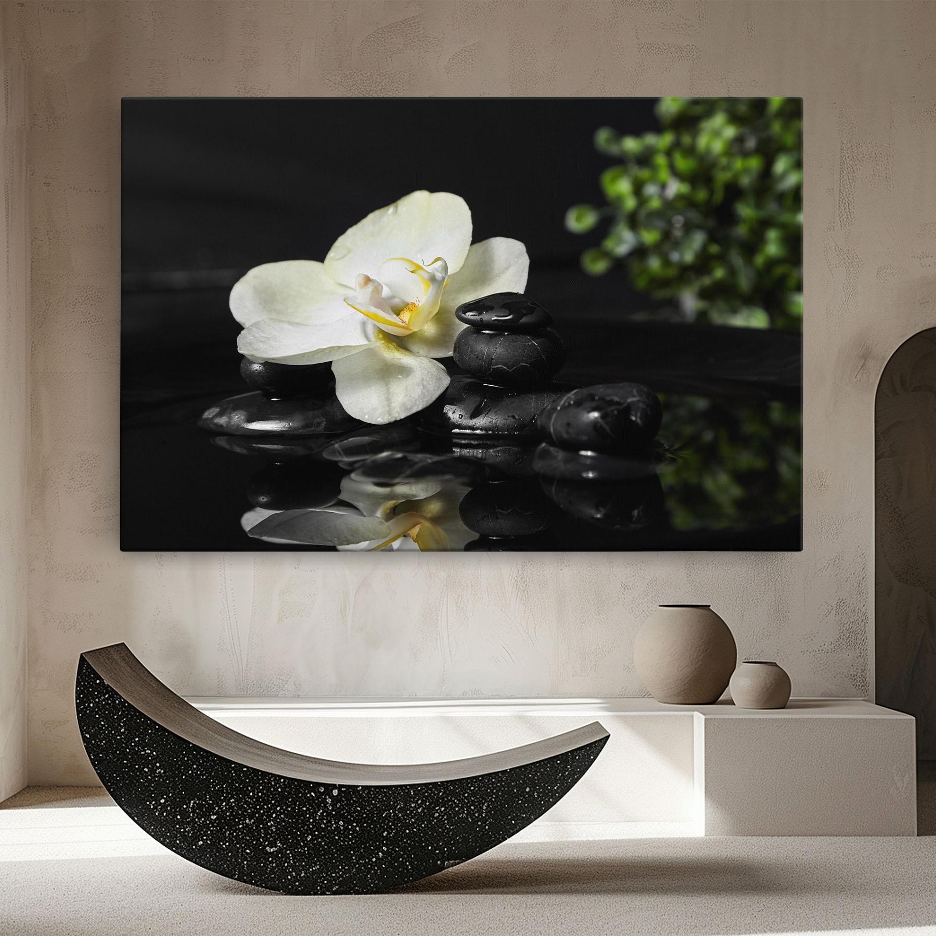 Leinwandbild White Spa Flower mockup 8
