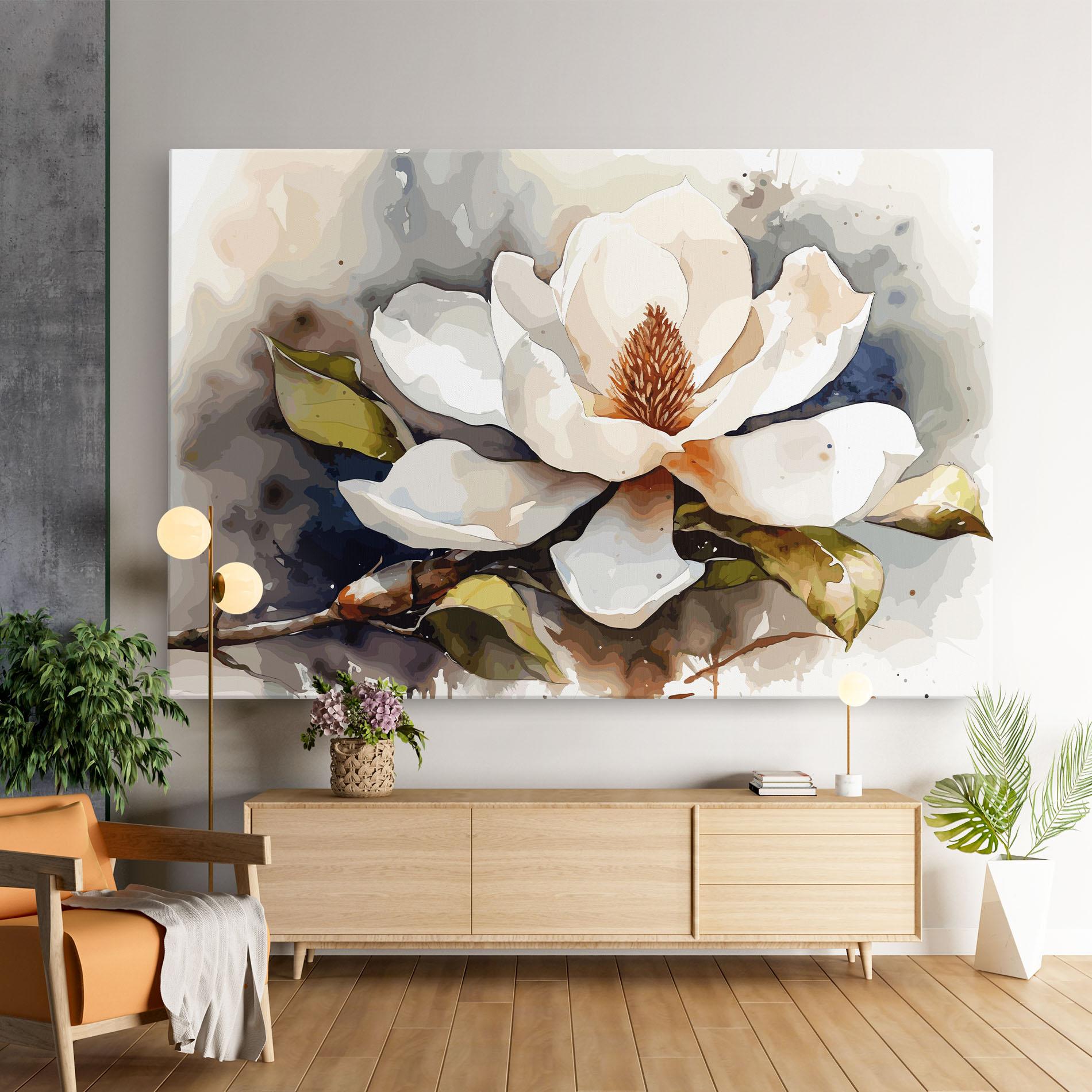 Leinwandbild Cream Nature Flower mockup 9