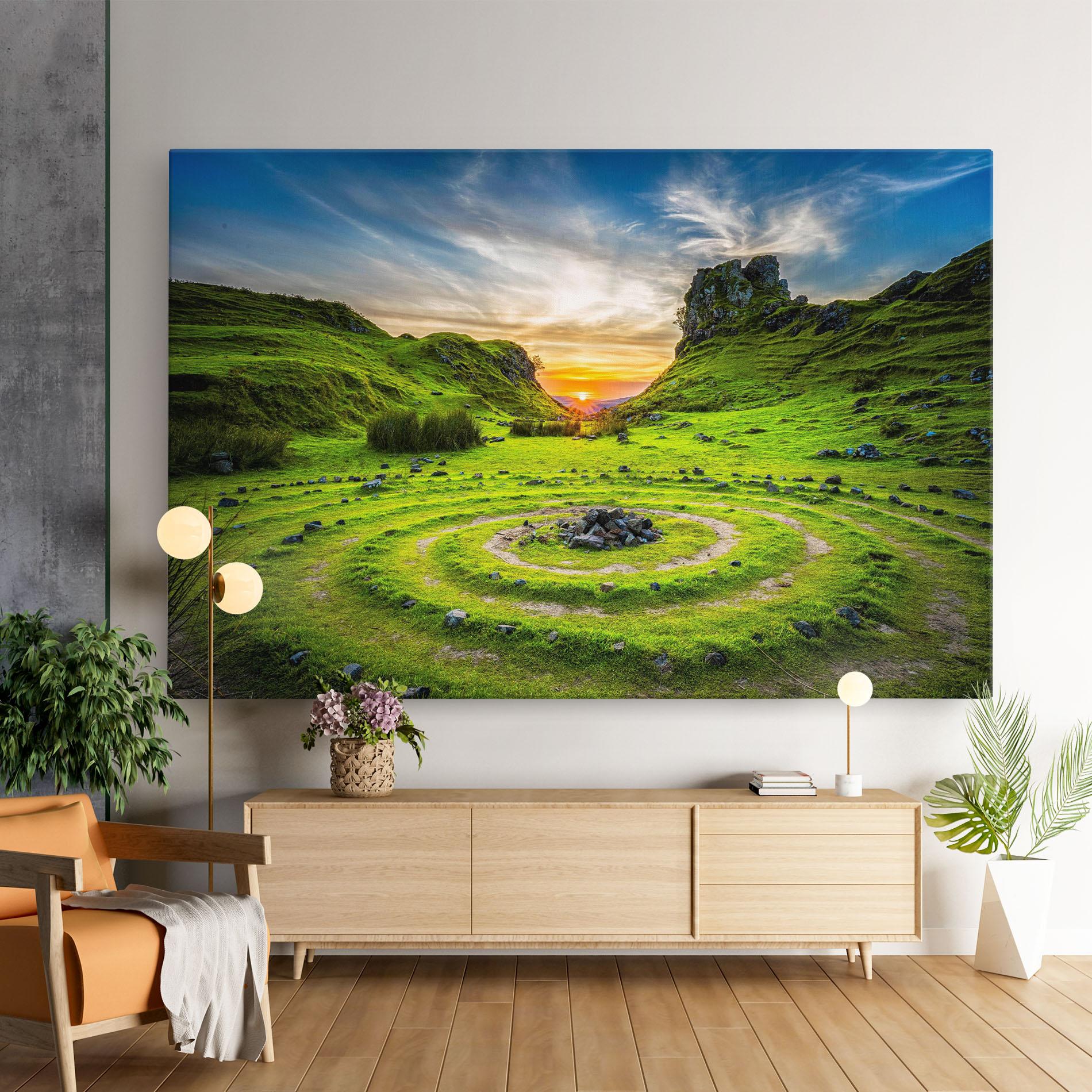 Leinwandbild Green Circle Nature mockup 9