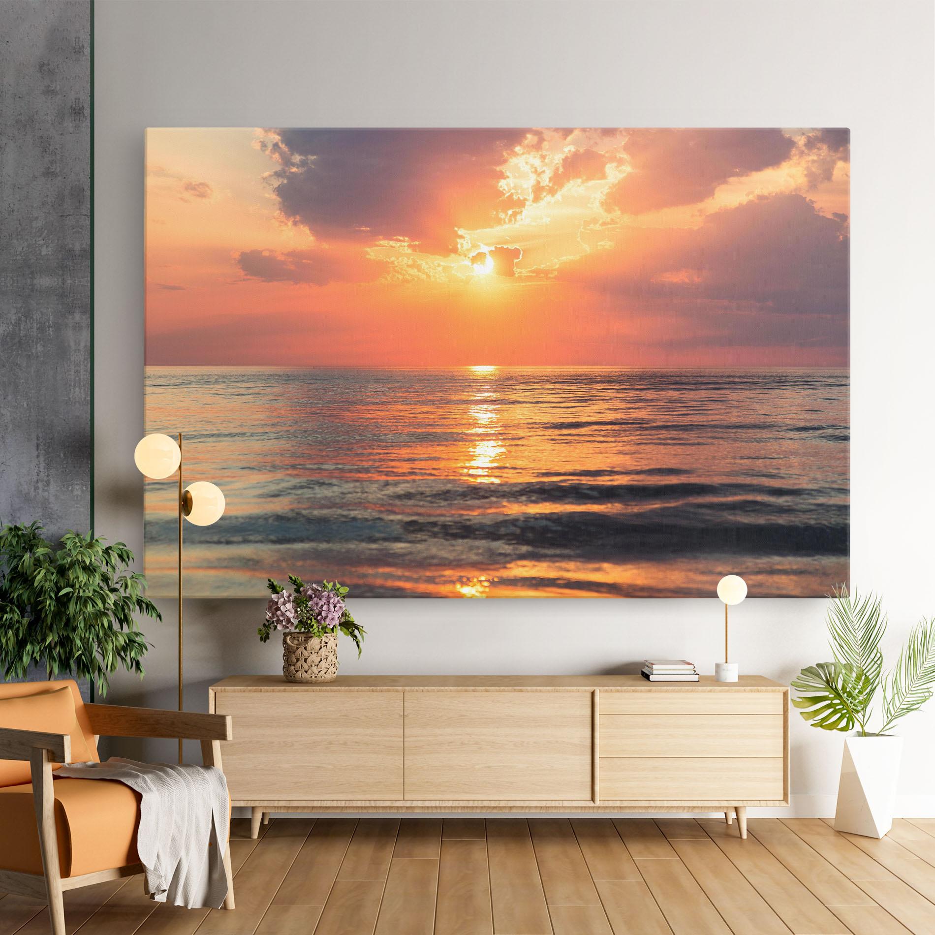 Leinwandbild Orange Sunrise Cloud mockup 9