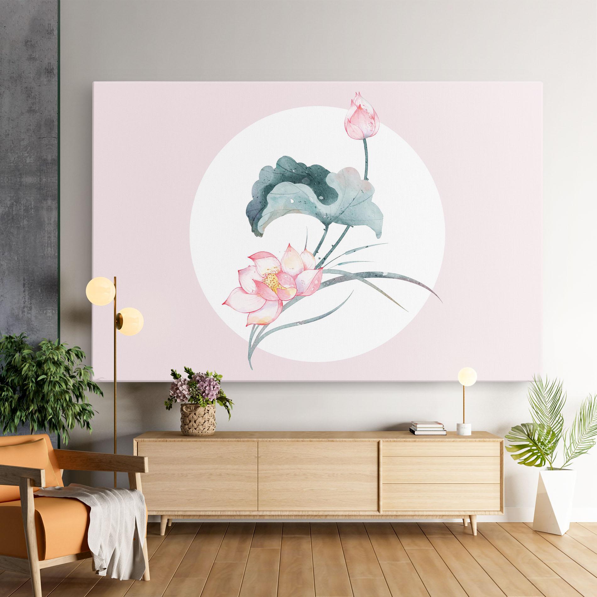 Leinwandbild Pink Pastel Flower mockup 9