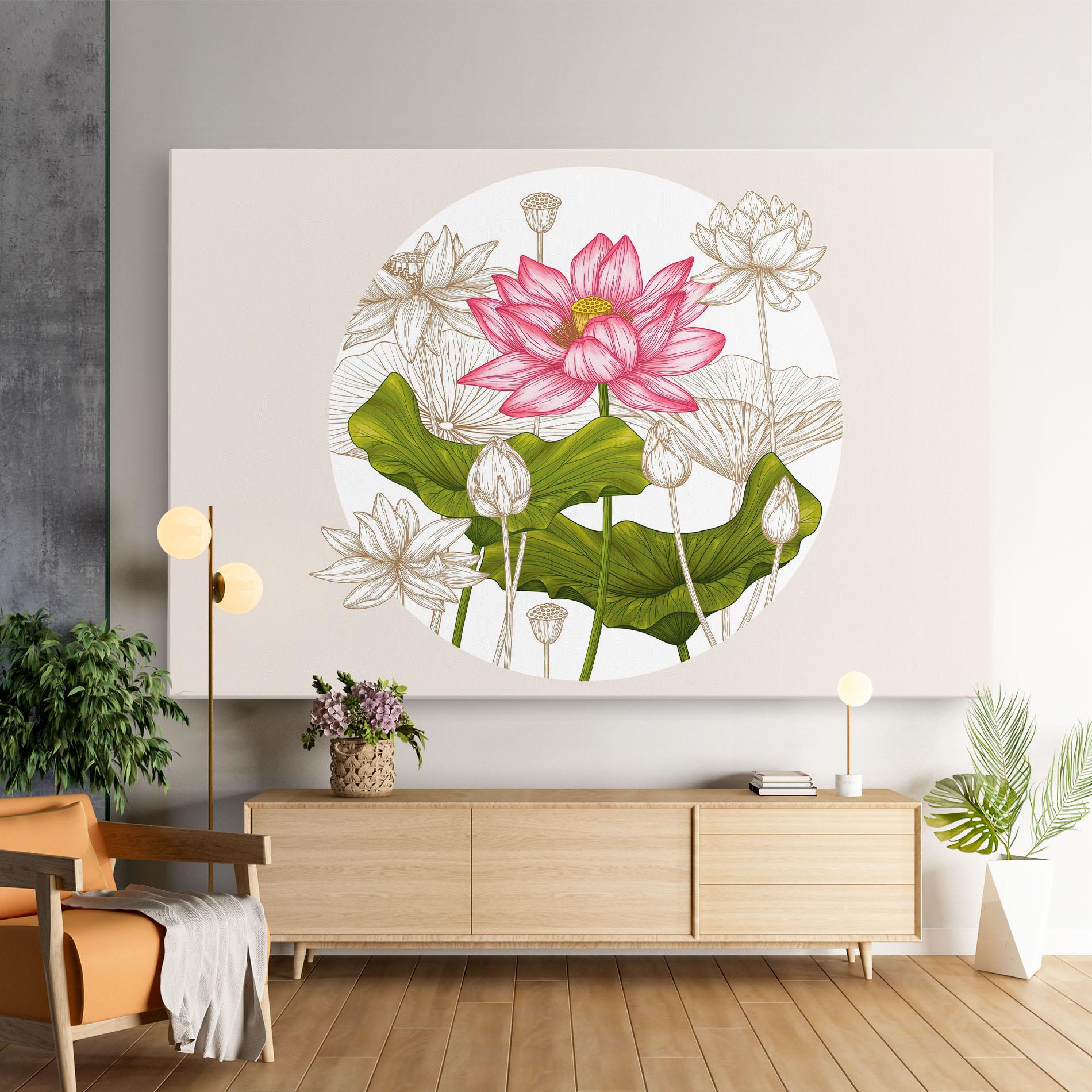Leinwandbild Pretty Lotus Art mockup 9