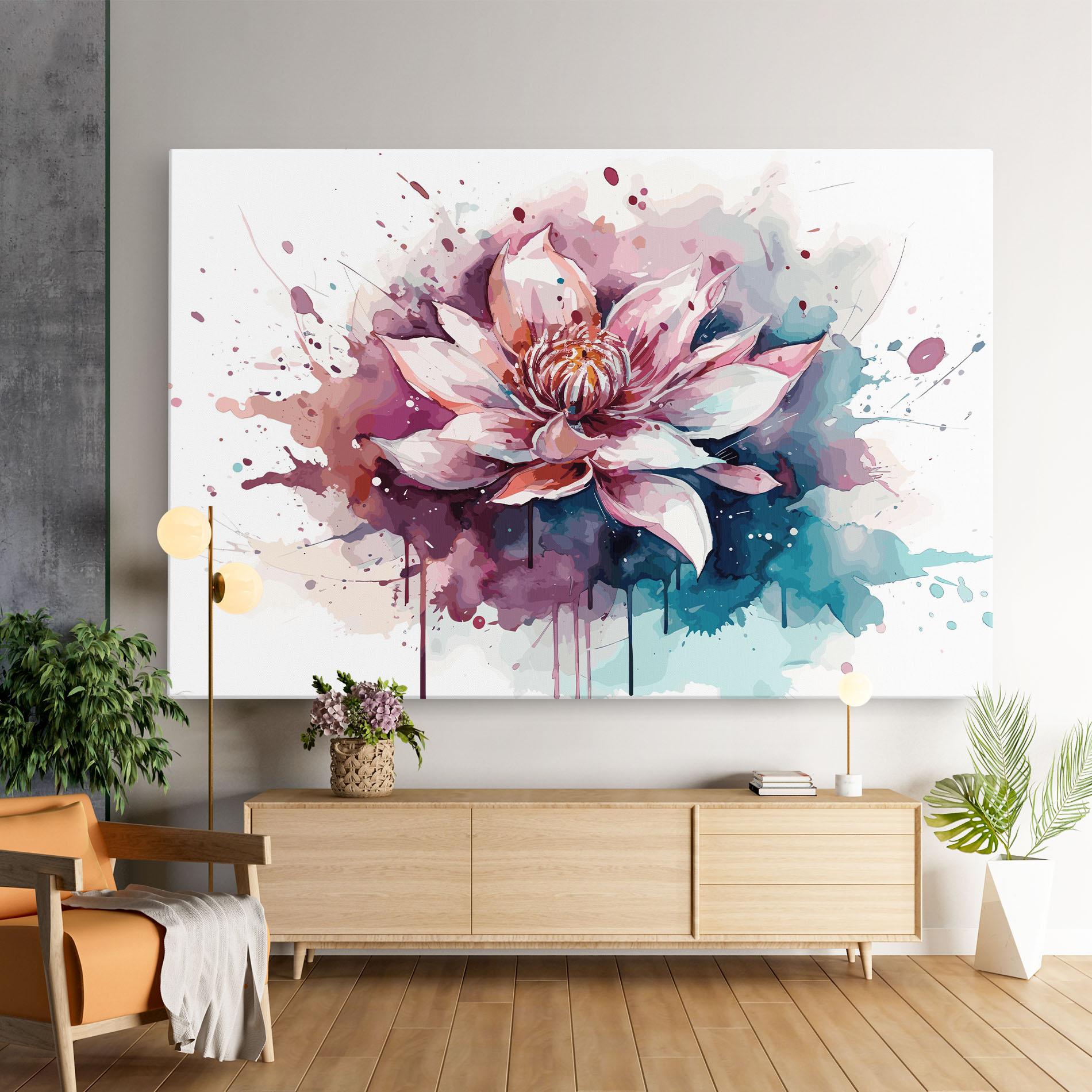 Leinwandbild Pretty Pink Lotus Art mockup 9