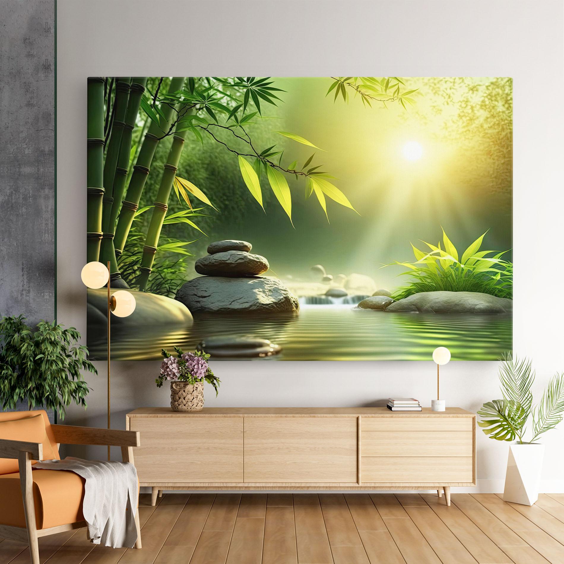 Leinwandbild Relaxing Spa Nature mockup 9