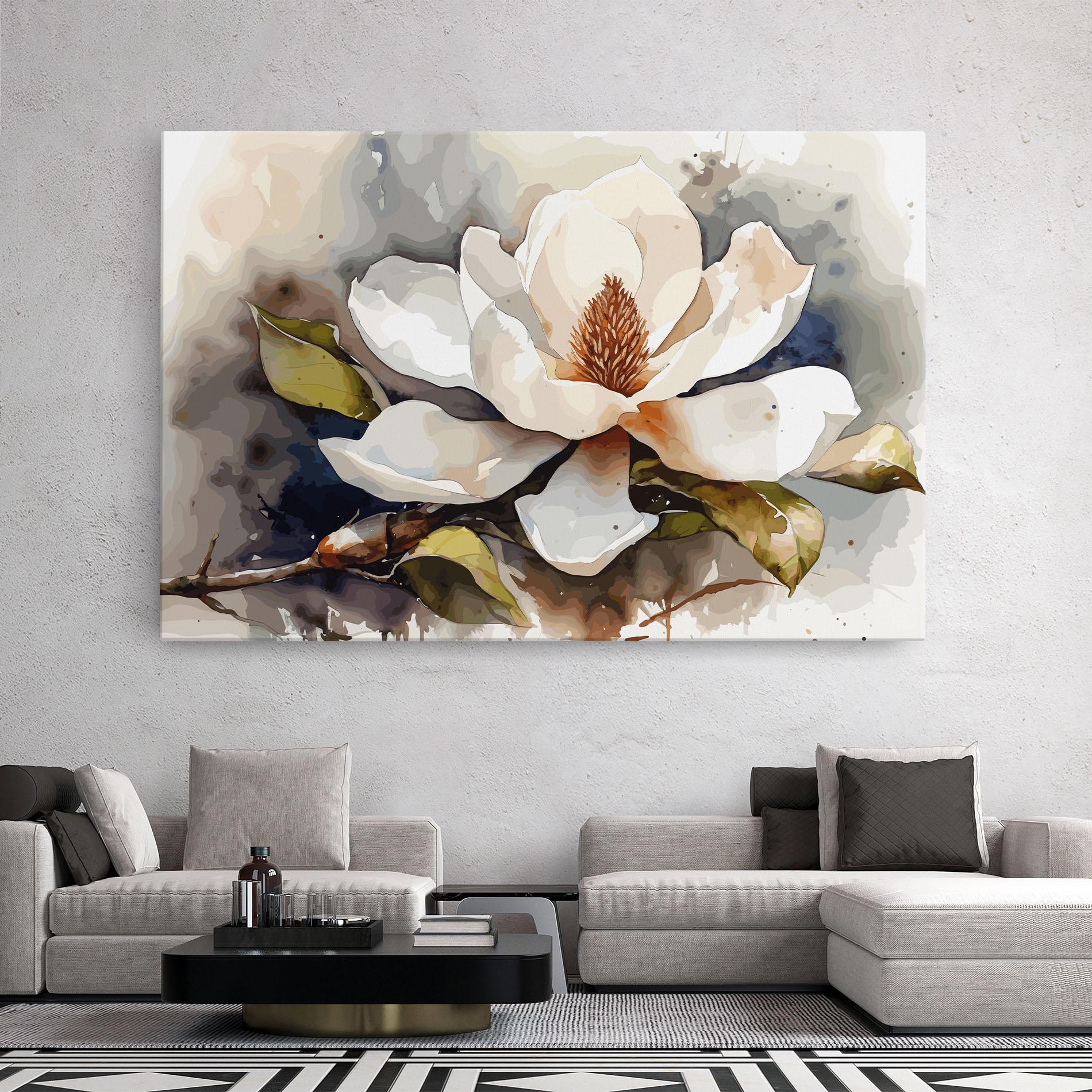 Leinwandbild Cream Nature Flower mockup 2
