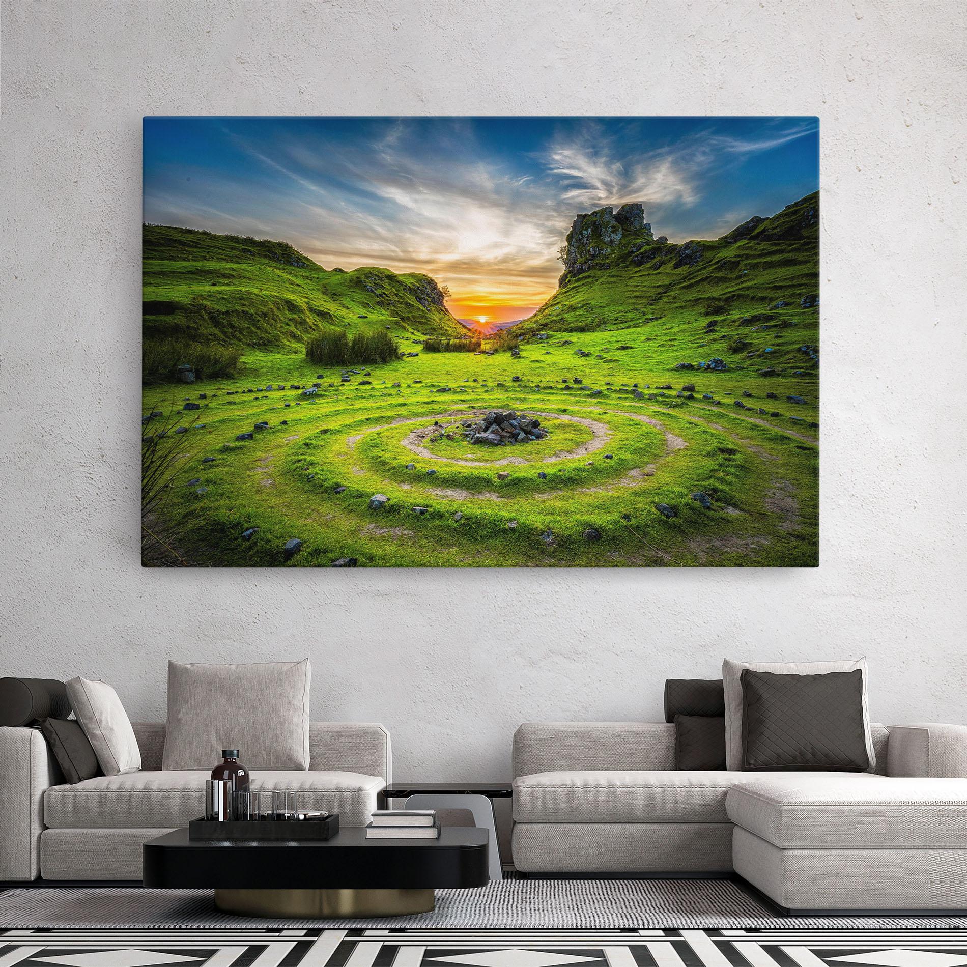 Leinwandbild Green Circle Nature mockup 2