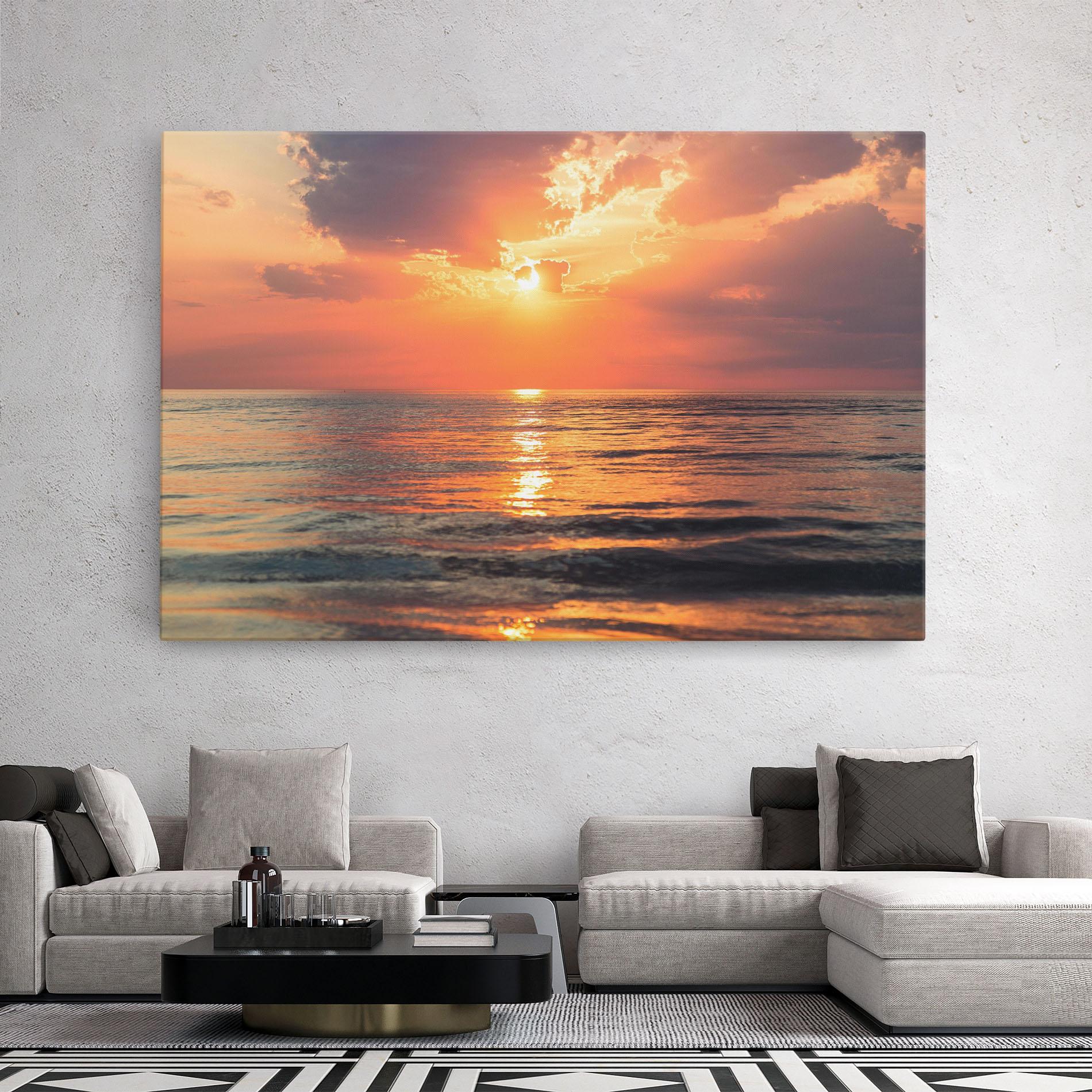 Leinwandbild Orange Sunrise Cloud mockup 2