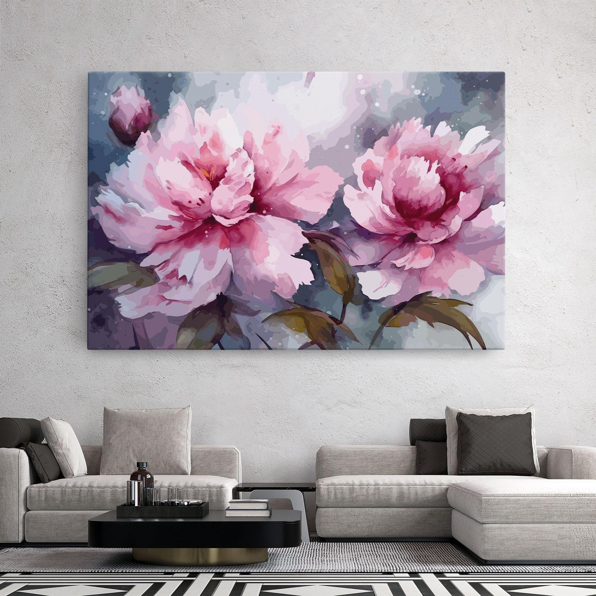 Leinwandbild Pink Nature Flower mockup 2