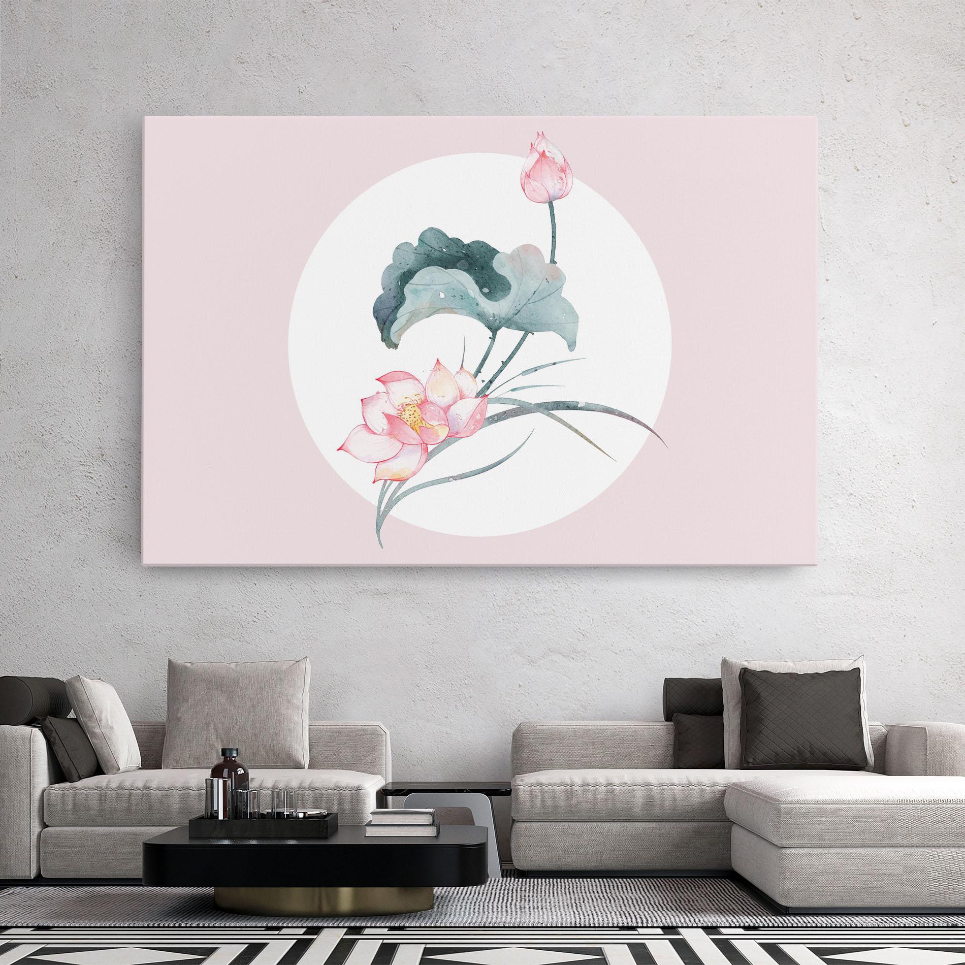 Leinwandbild Pink Pastel Flower mockup 2