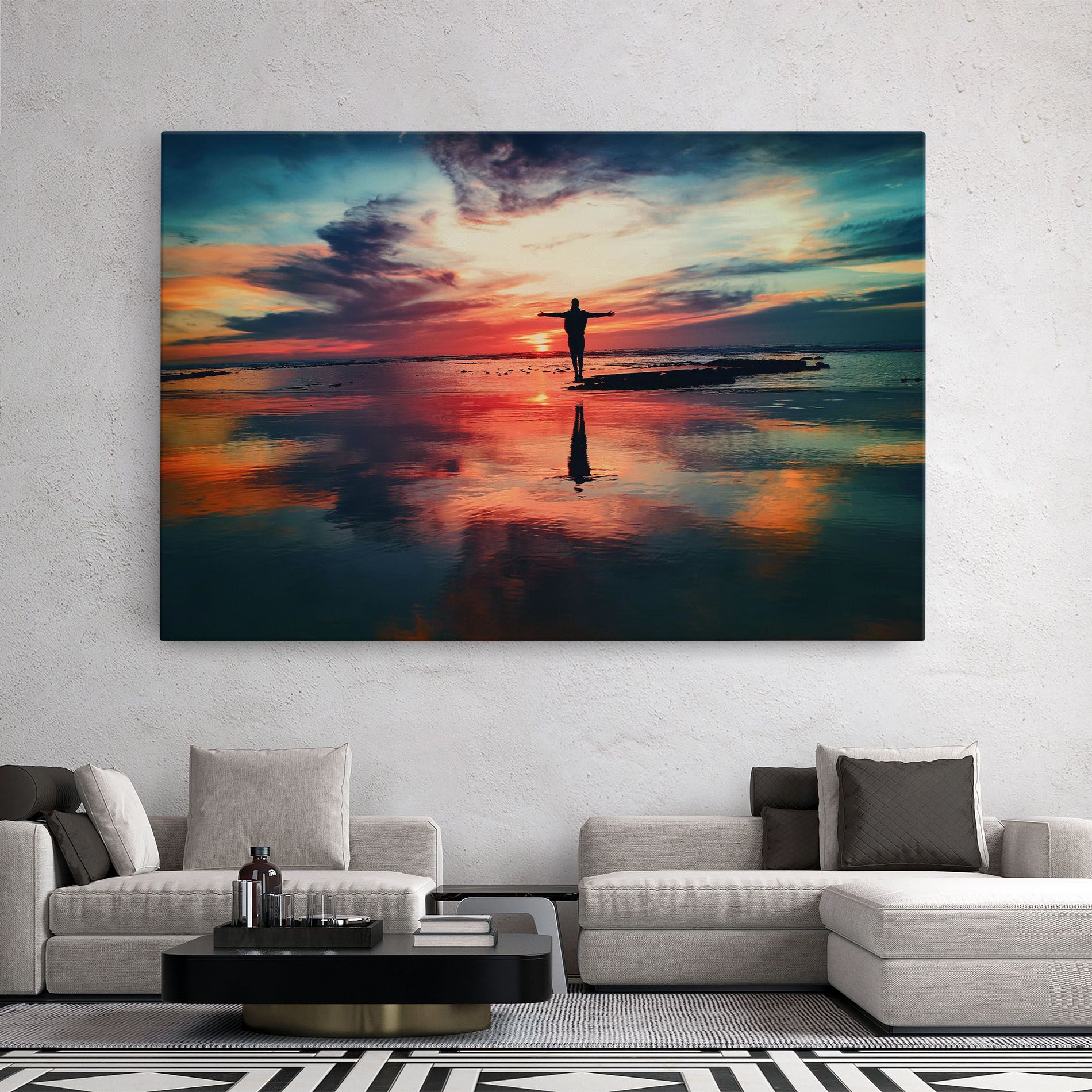 Pink Purple Sky Man mockup 2