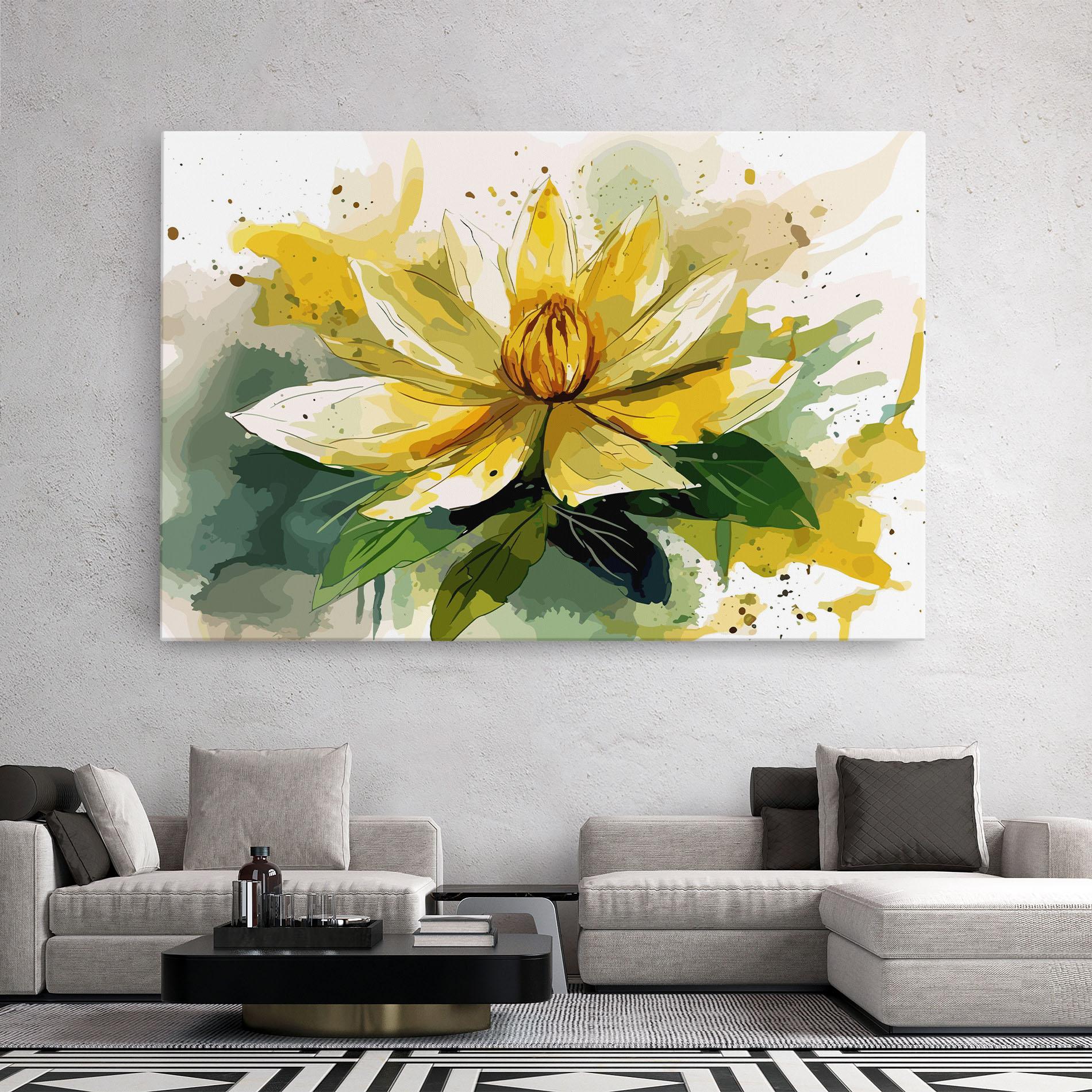 Leinwandbild Yellow Flower Nature mockup 2