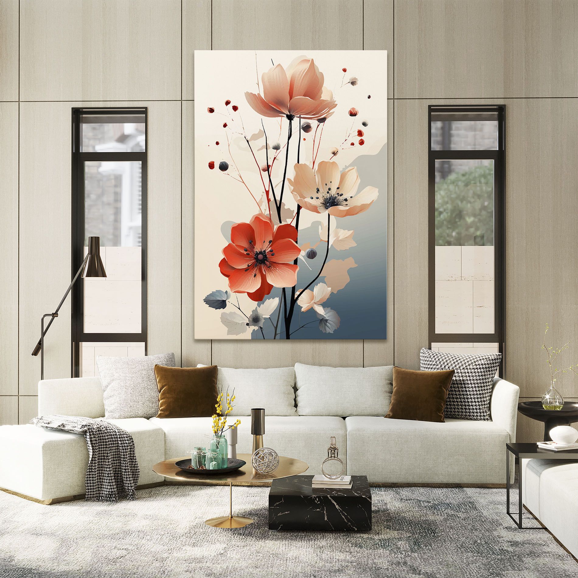 Cream Flower Nature mockup 2