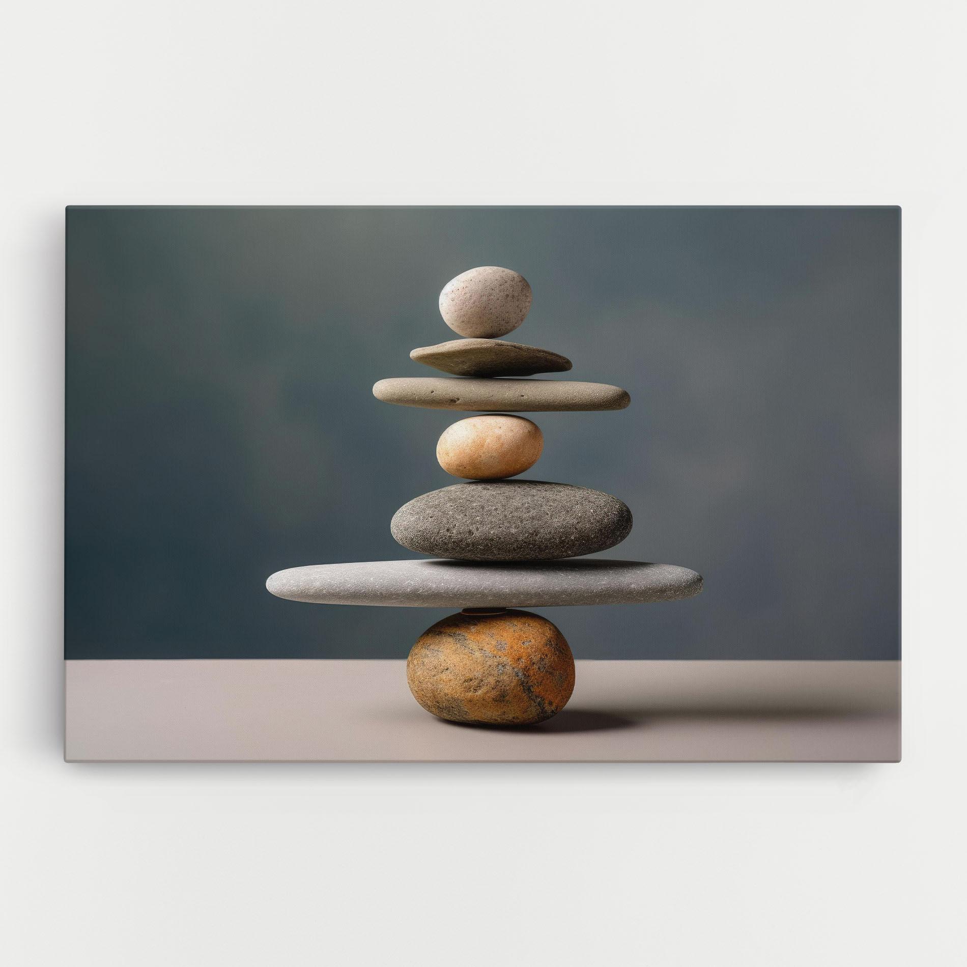 Leinwandbild Balance Pebbles Pyramid mockup 0