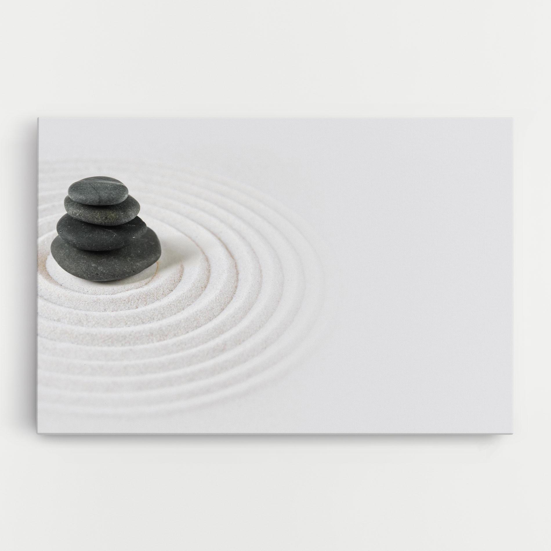 Leinwandbild Black Stones Sand mockup 0