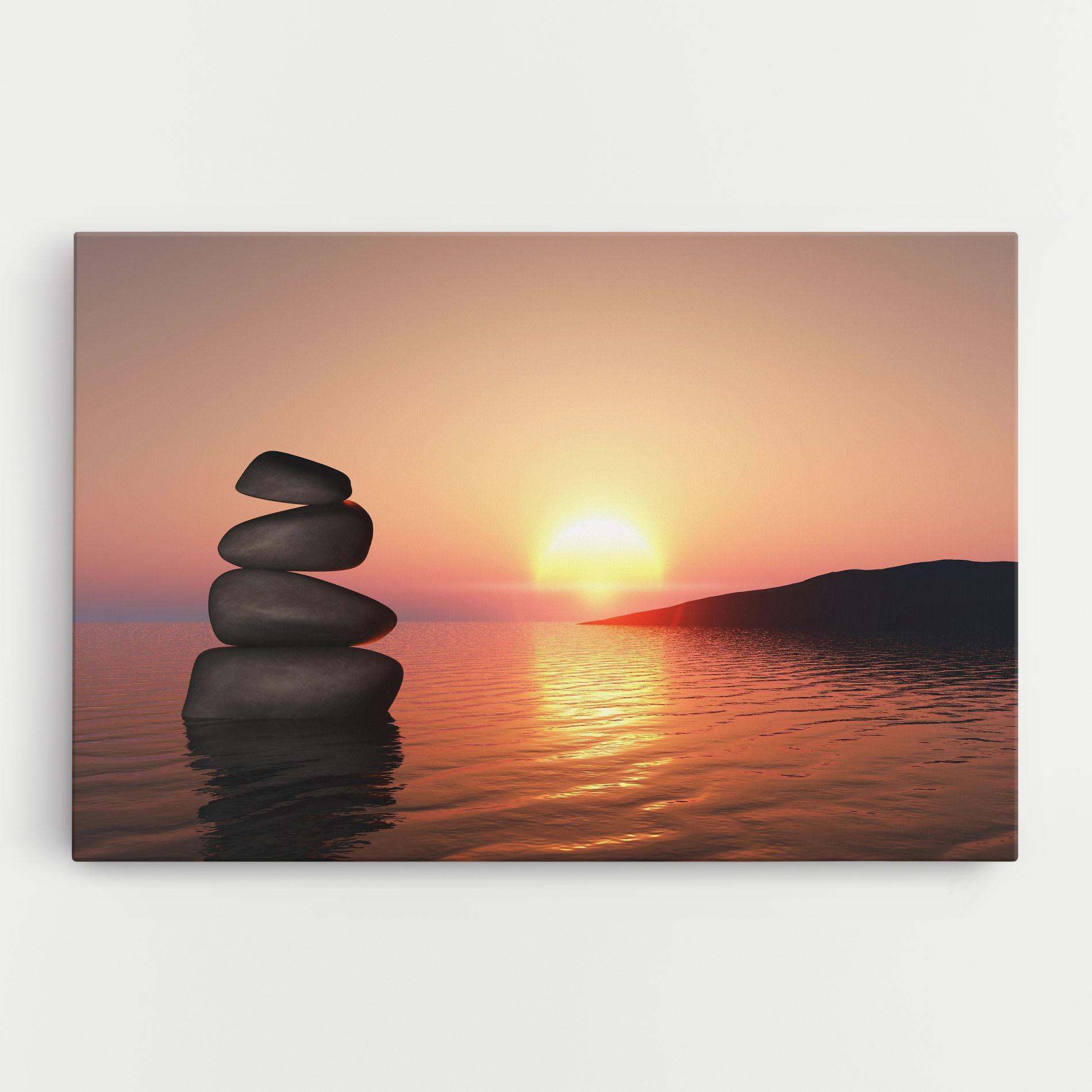 Leinwandbild Peace And Sunset mockup 0