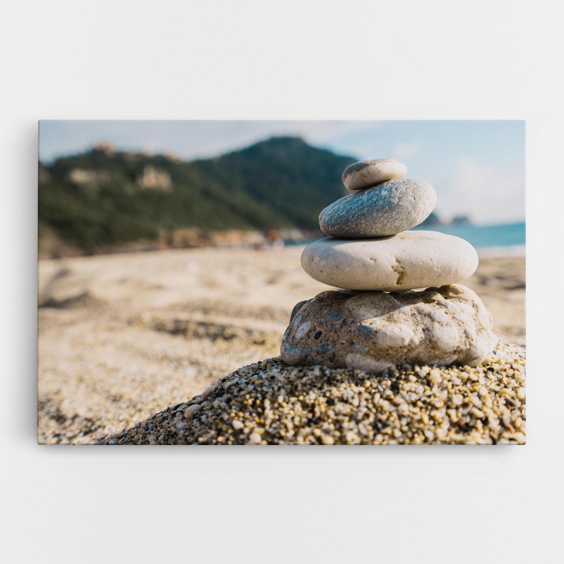 Leinwandbild Pyramid Stones Beach mockup 0
