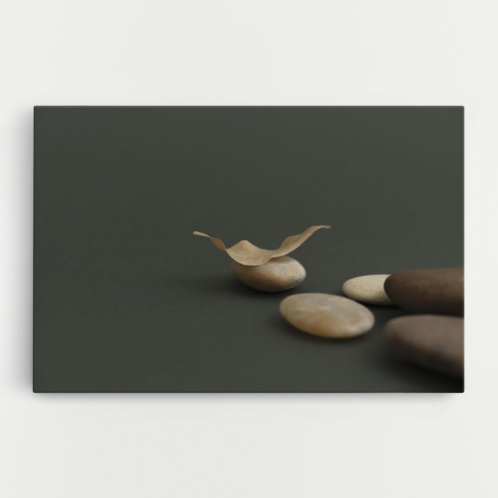 Leinwandbild Zen Stones On Green mockup 0
