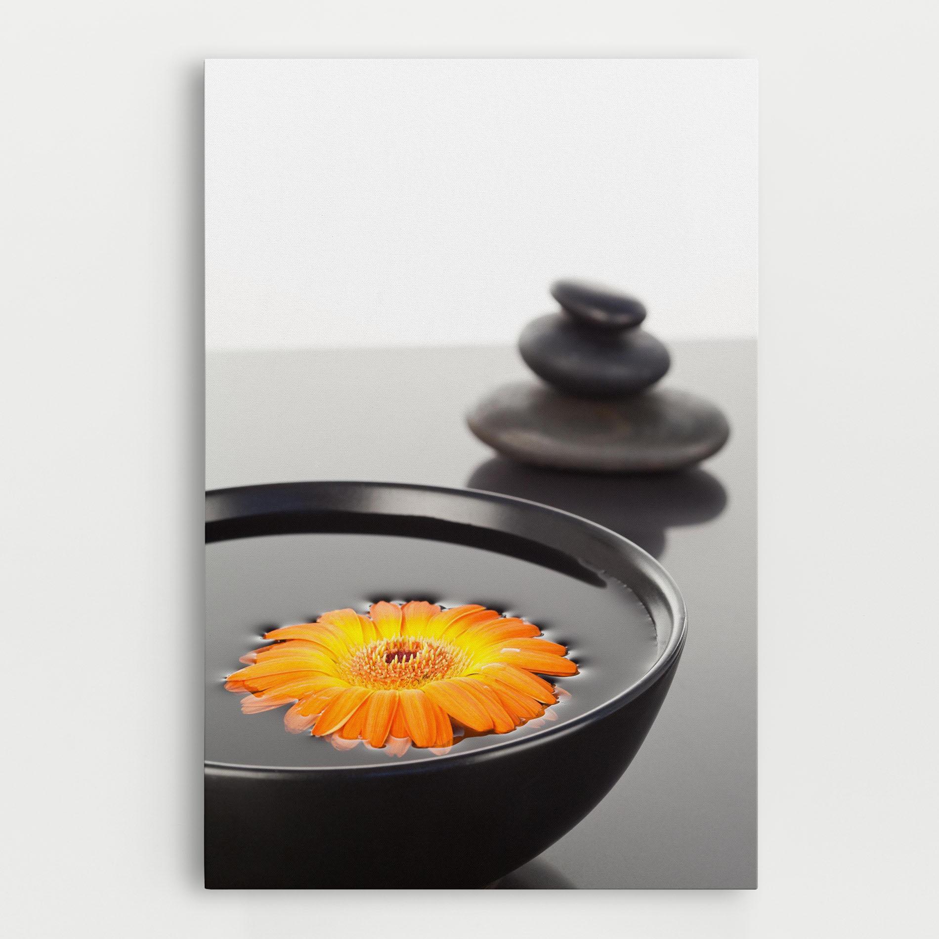Leinwandbild Stone Orange Flower mockup 0