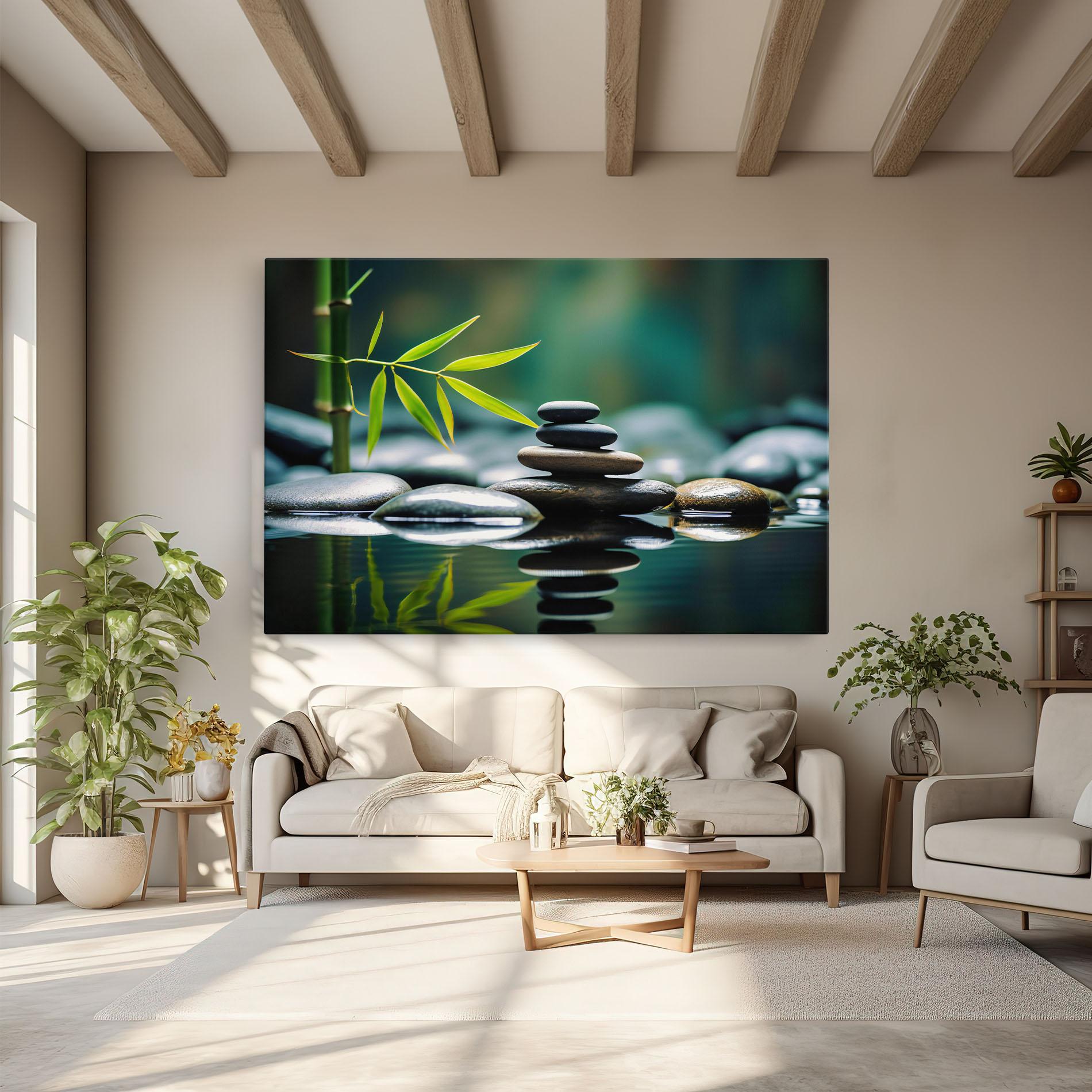 Leinwandbild Bamboo Stones mockup 6