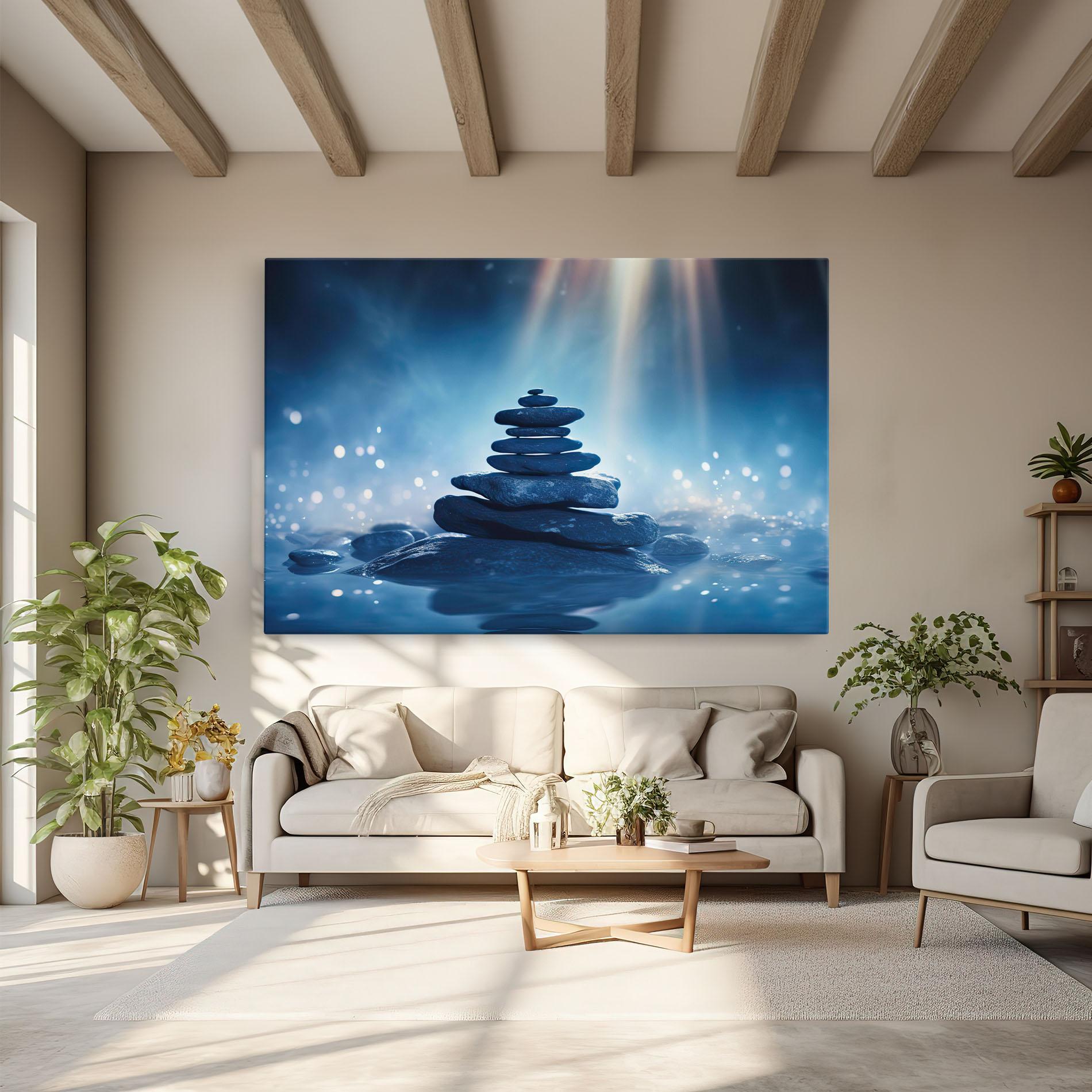 Leinwandbild Blue Light Stone mockup 6