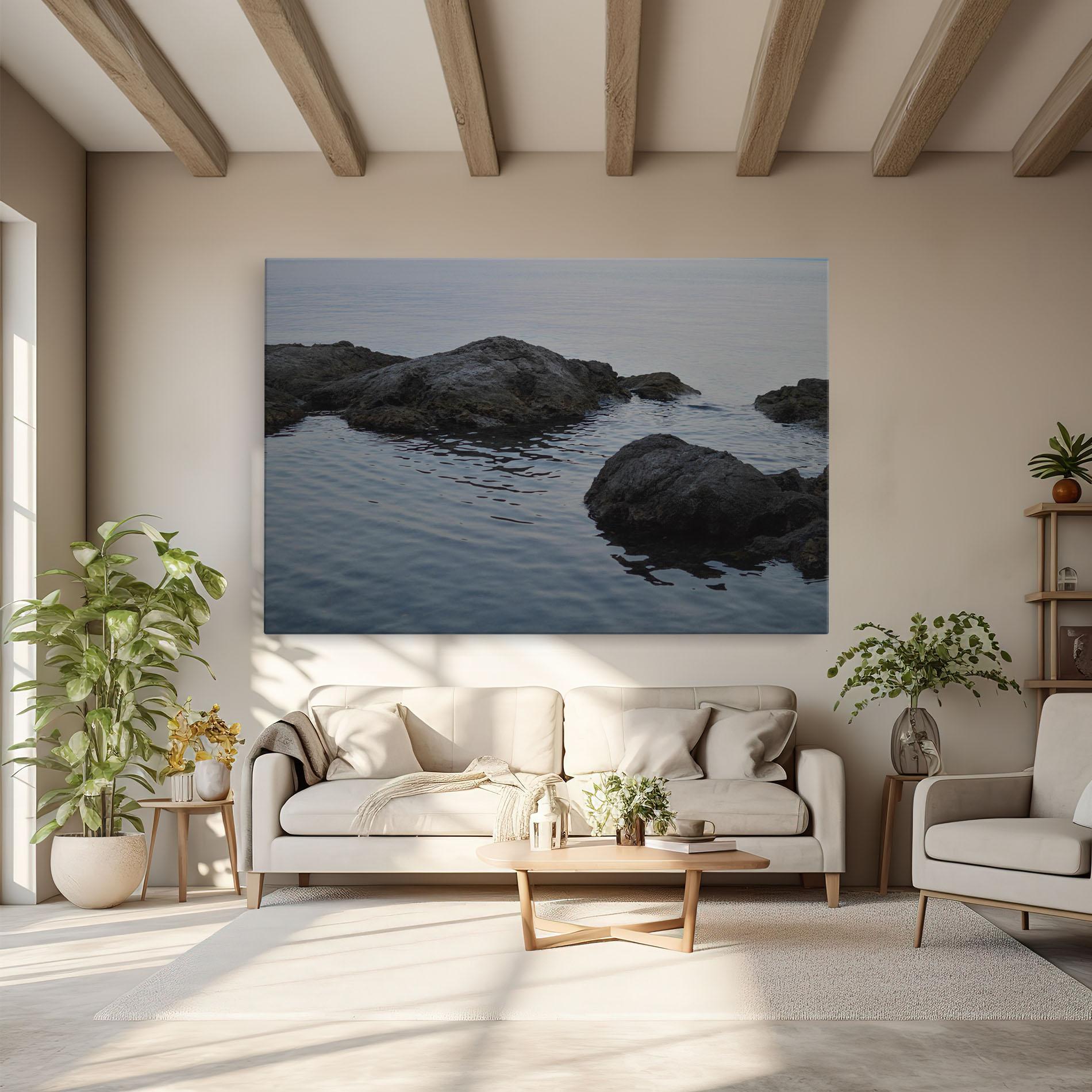 Leinwandbild Calm Water Stones mockup 6